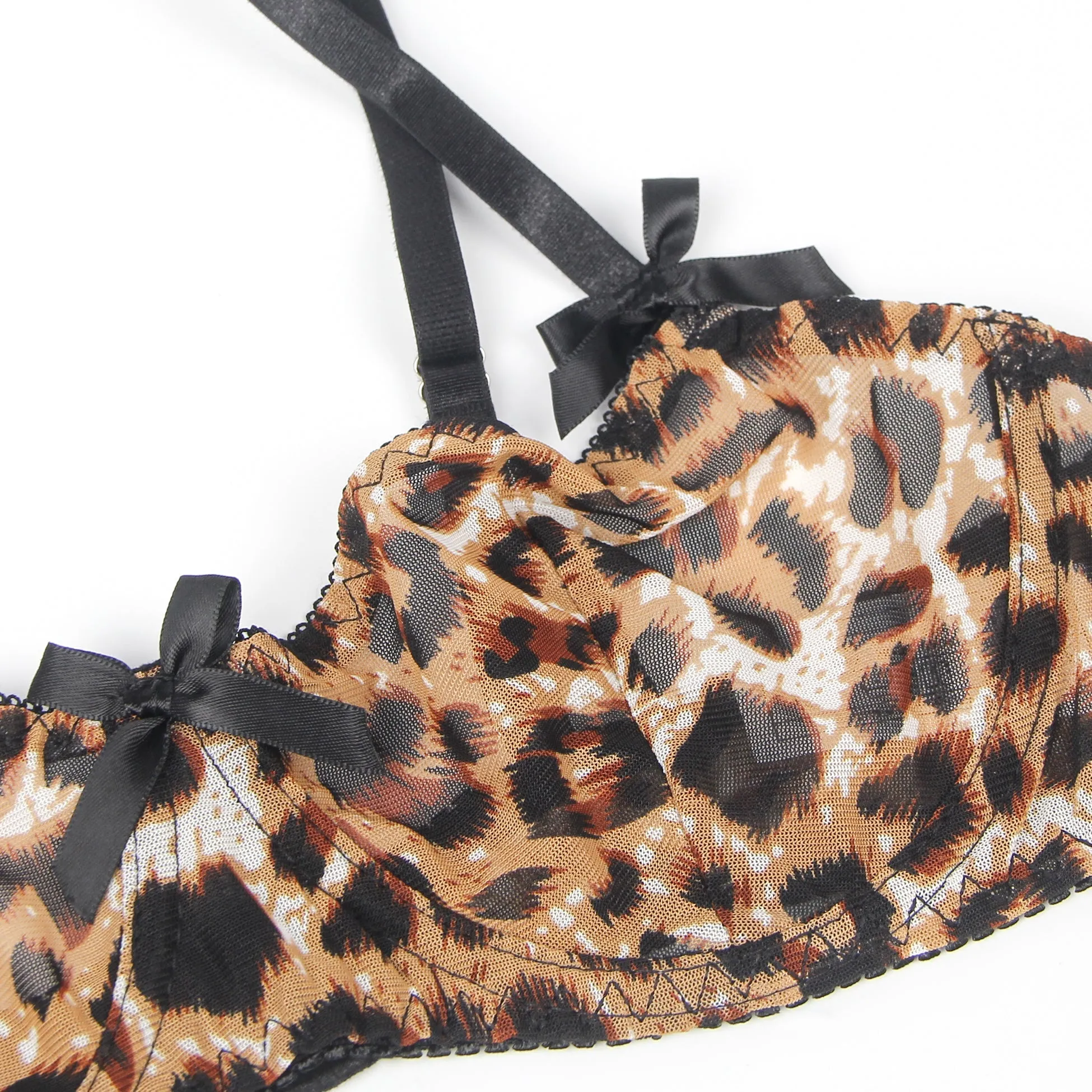 Sexy Leopard Egypt Print Bondage Bra Set