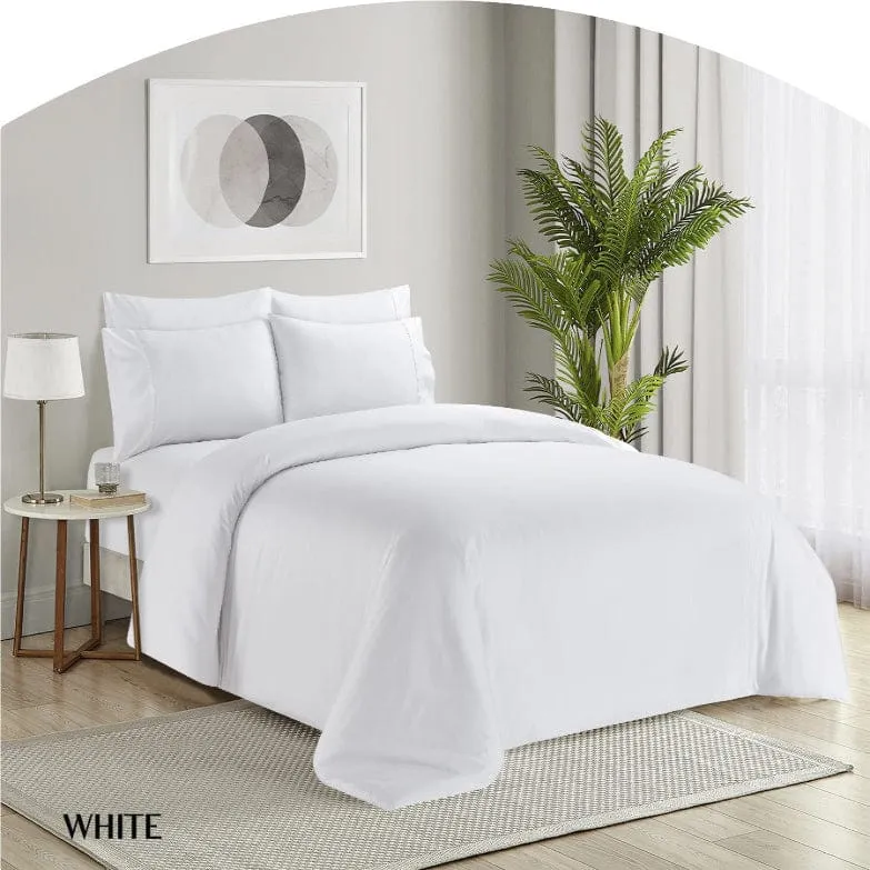 Simon Baker Organic Bamboo Cotton White Duvet Cover Set