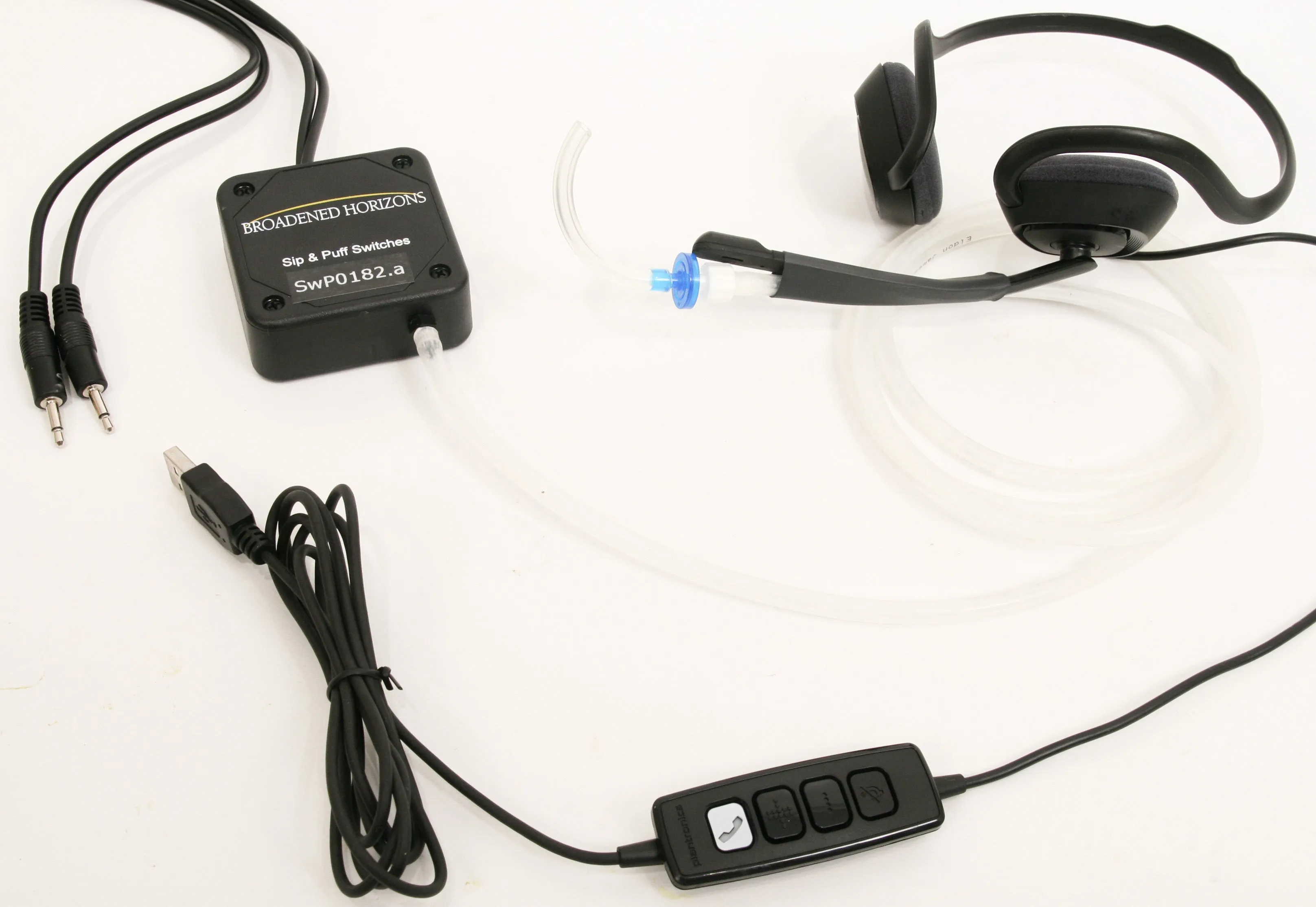 Sip-n-Puff Switches on Headset or Flexarm