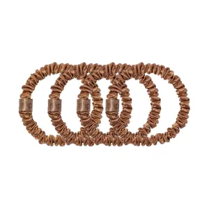 Slip Silk Back to Basics Skinny Scrunchies Copper x 4