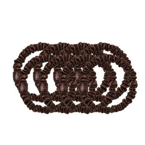 Slip Silk Back to Basics Skinny Scrunchies Dark Brown x 8