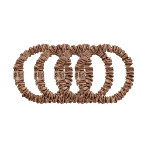 Slip Silk Back to Basics Skinny Scrunchies Light Brown x 4