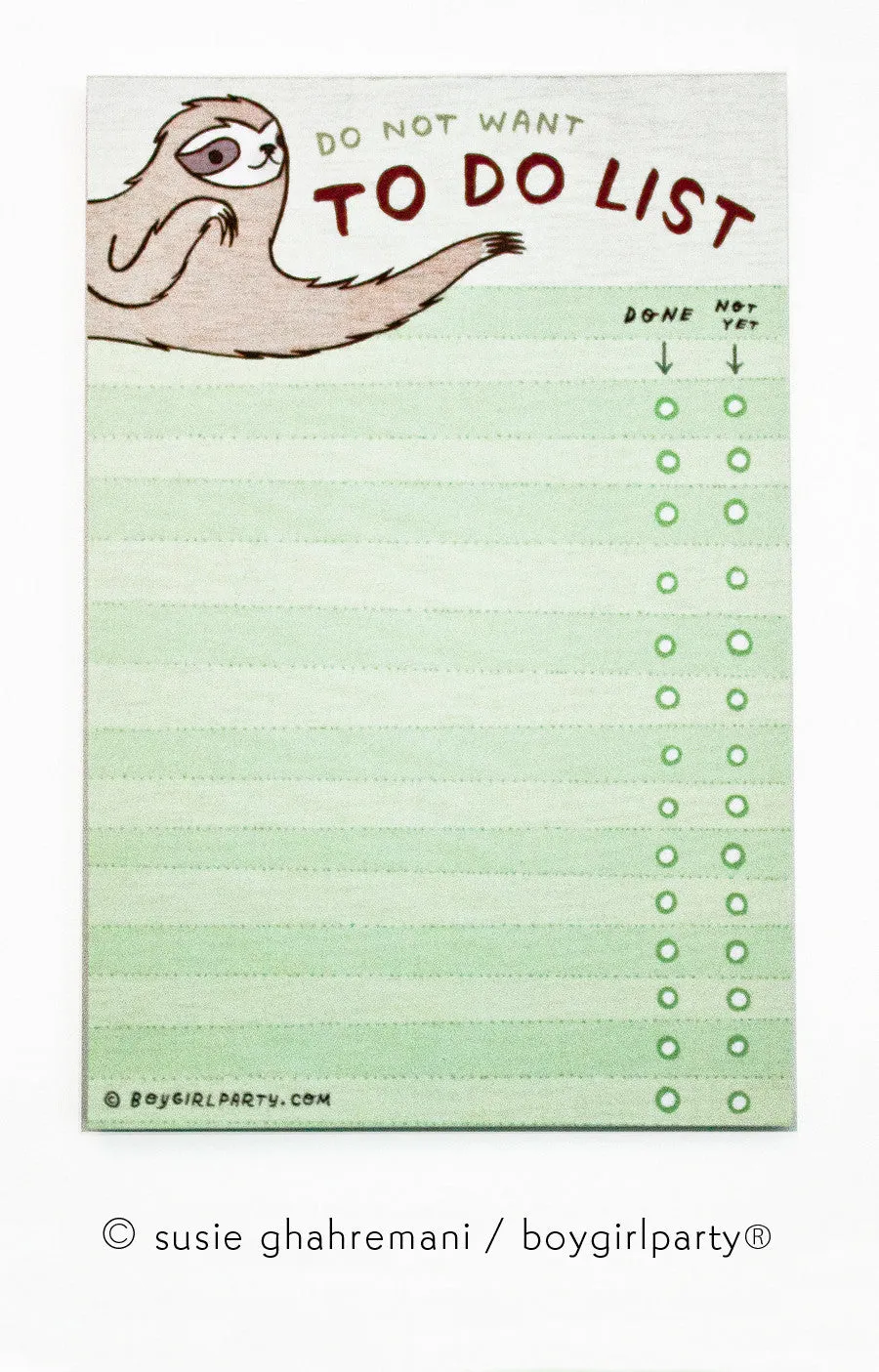 Sloth To Do List Notepad - Do Not Want To Do List - Funny Sloth Gifts by boygirlparty