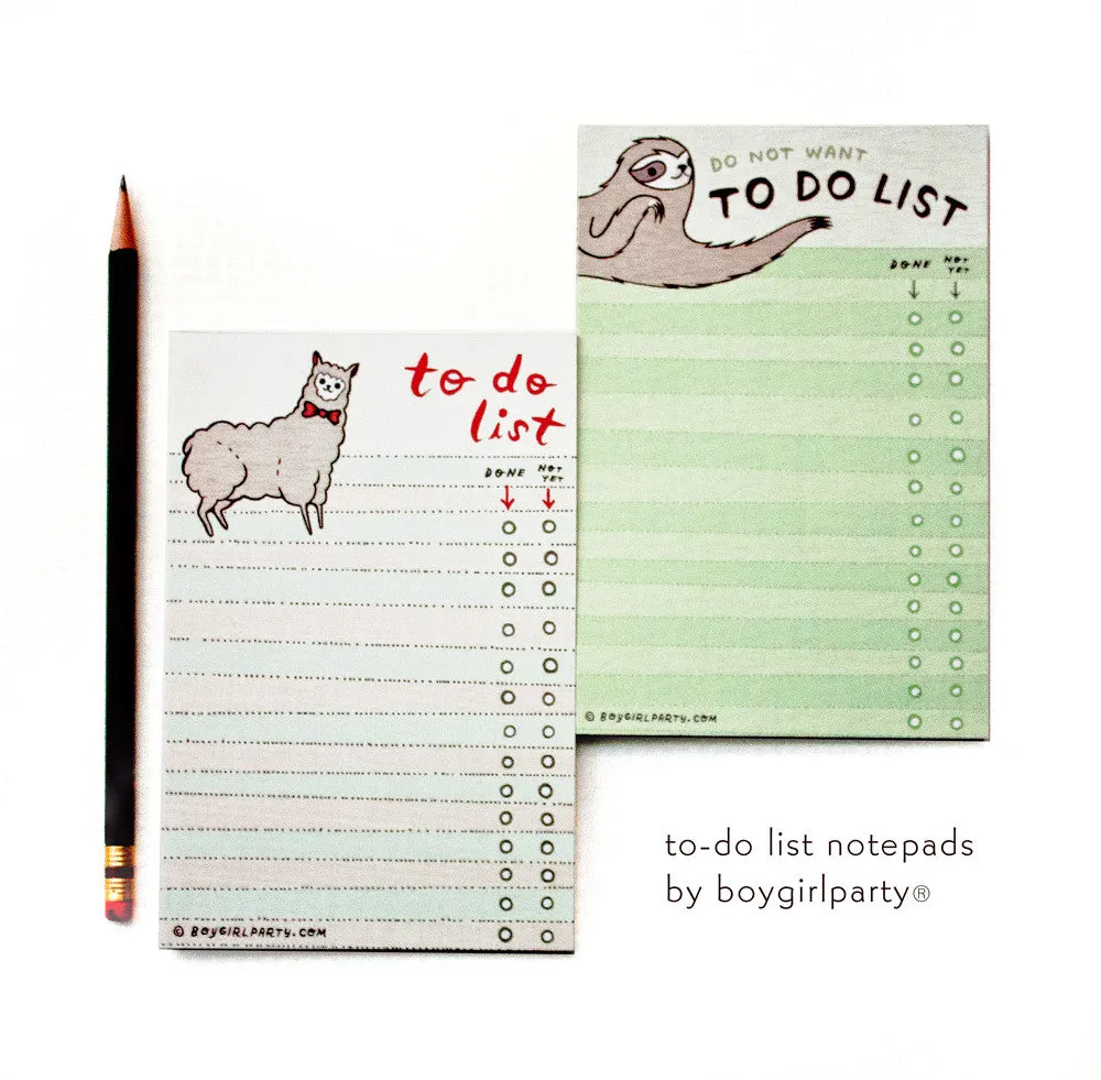 Sloth To Do List Notepad - Do Not Want To Do List - Funny Sloth Gifts by boygirlparty