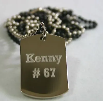 SOCCER FOOTBALL STAINLESS STEEL 3D TAG NECKLACE PENDANT