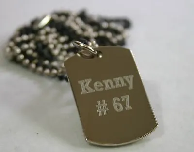 SOCCER FOOTBALL STAINLESS STEEL 3D TAG NECKLACE PENDANT