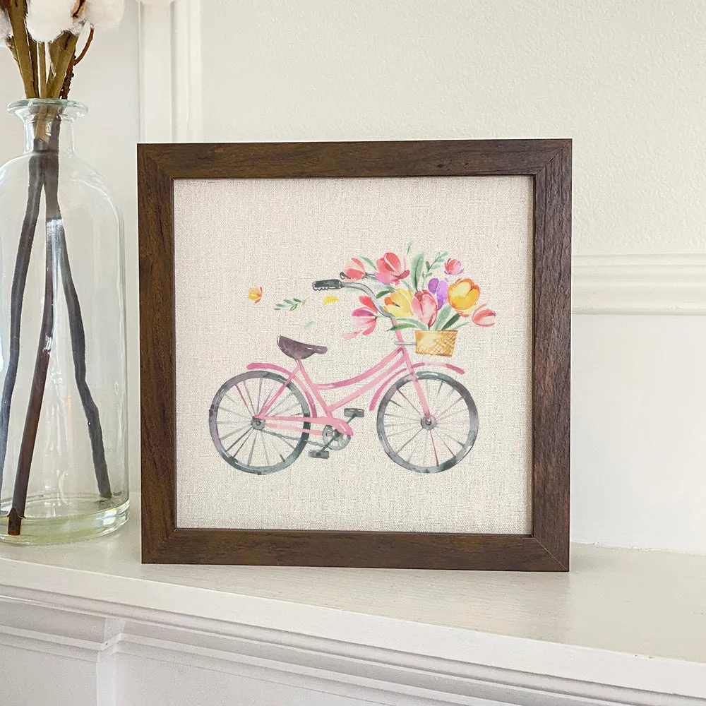 Spring Floral Bike - Framed Sign