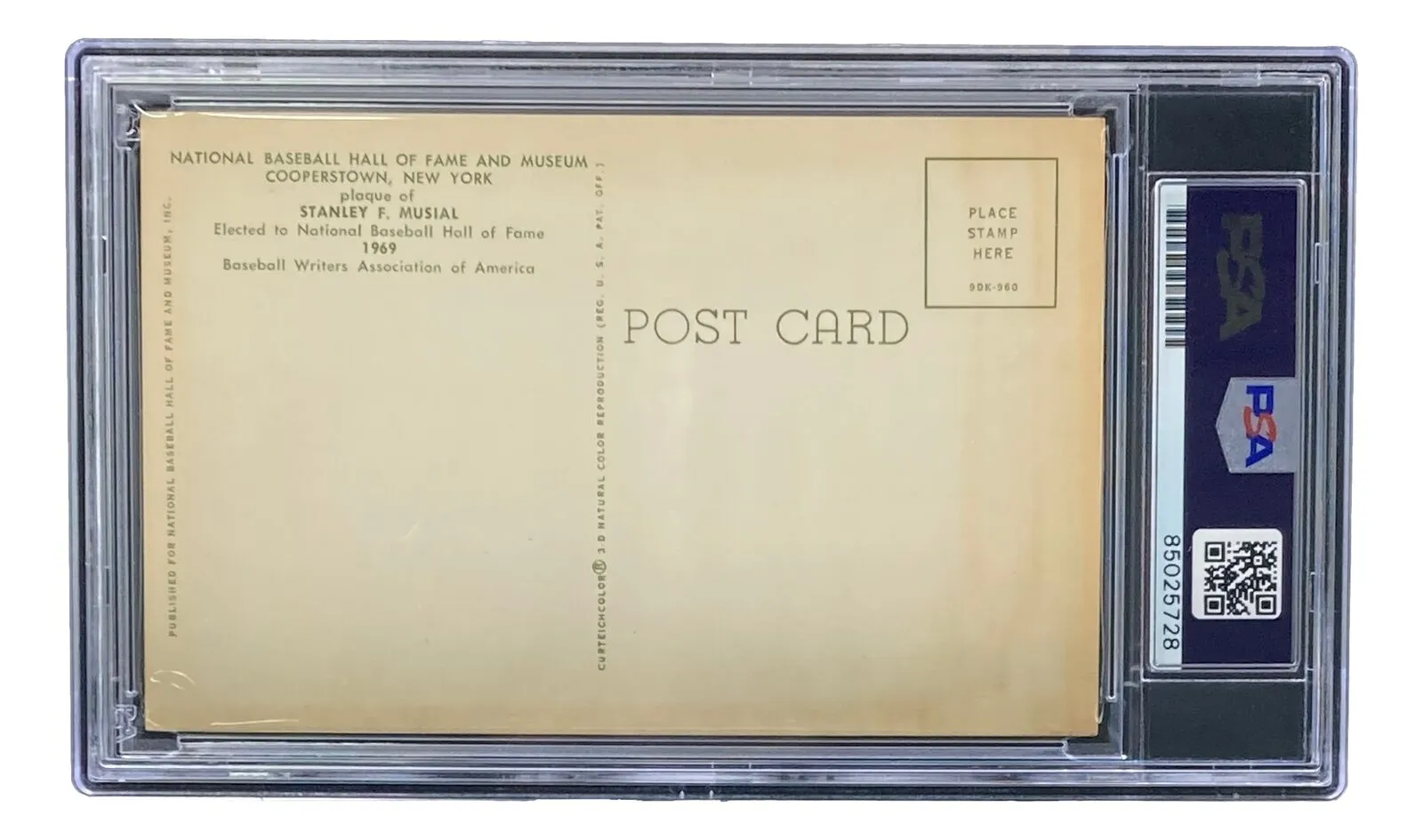Stan Musial Signed 4x6 St. Louis Cardinals HOF Plaque Card PSA/DNA 85025728
