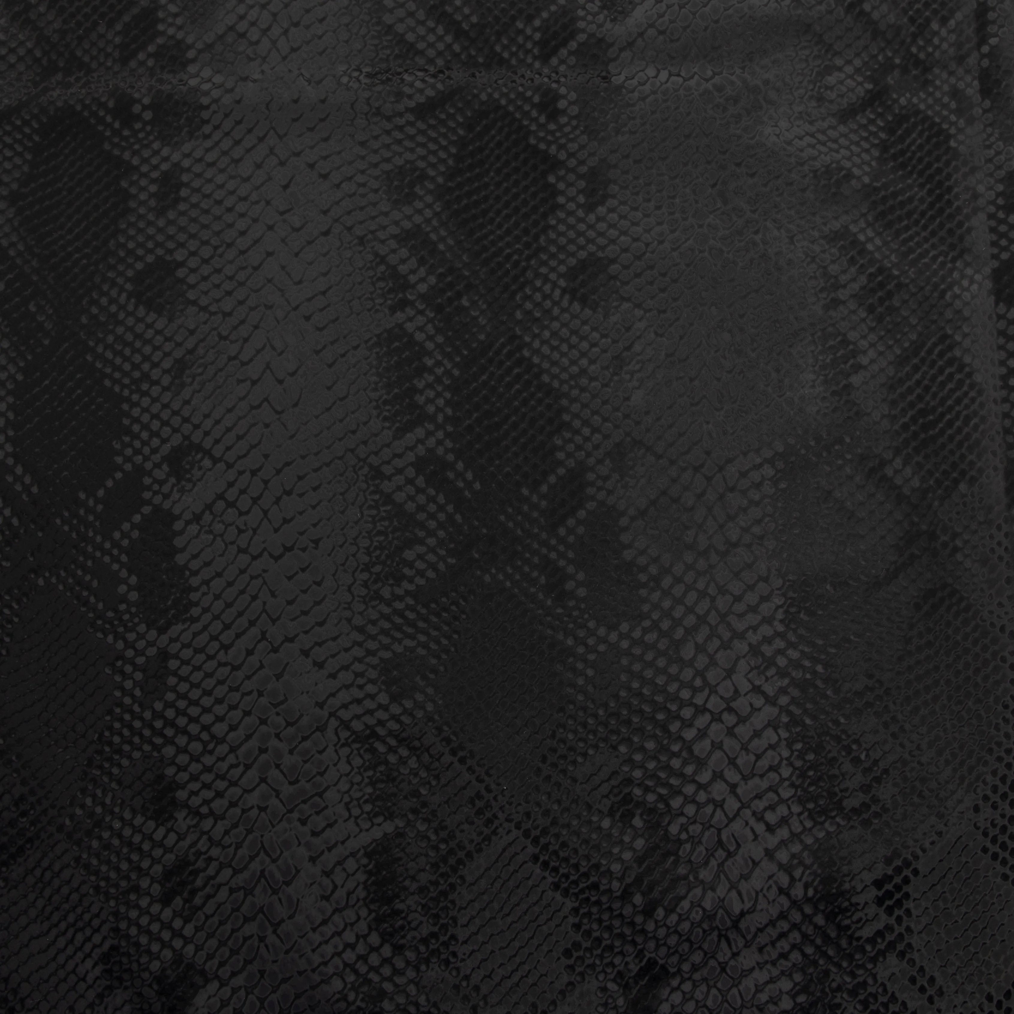 Stretch Fabric, Shiny Snake Print, Black