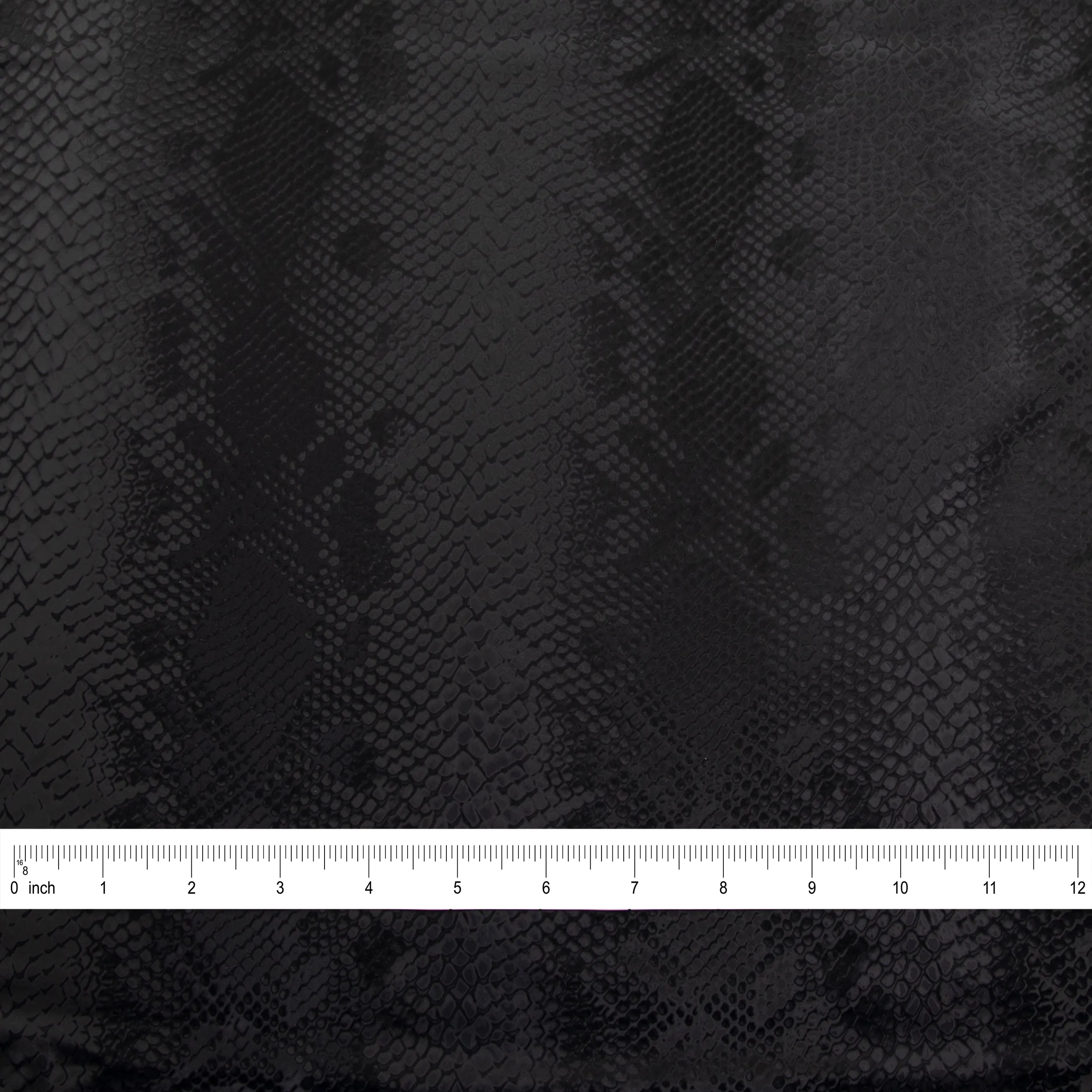 Stretch Fabric, Shiny Snake Print, Black