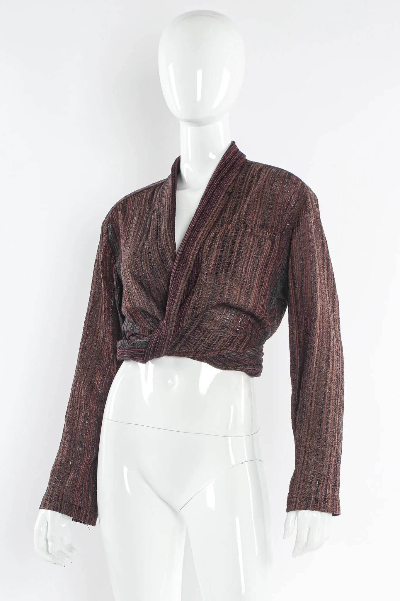 Stripe Wrap Top & Suspender Skirt Set