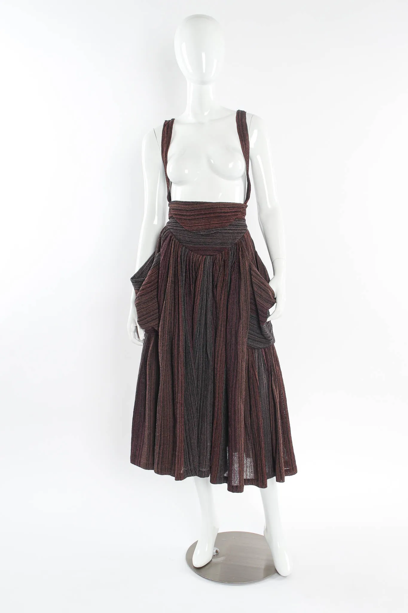 Stripe Wrap Top & Suspender Skirt Set