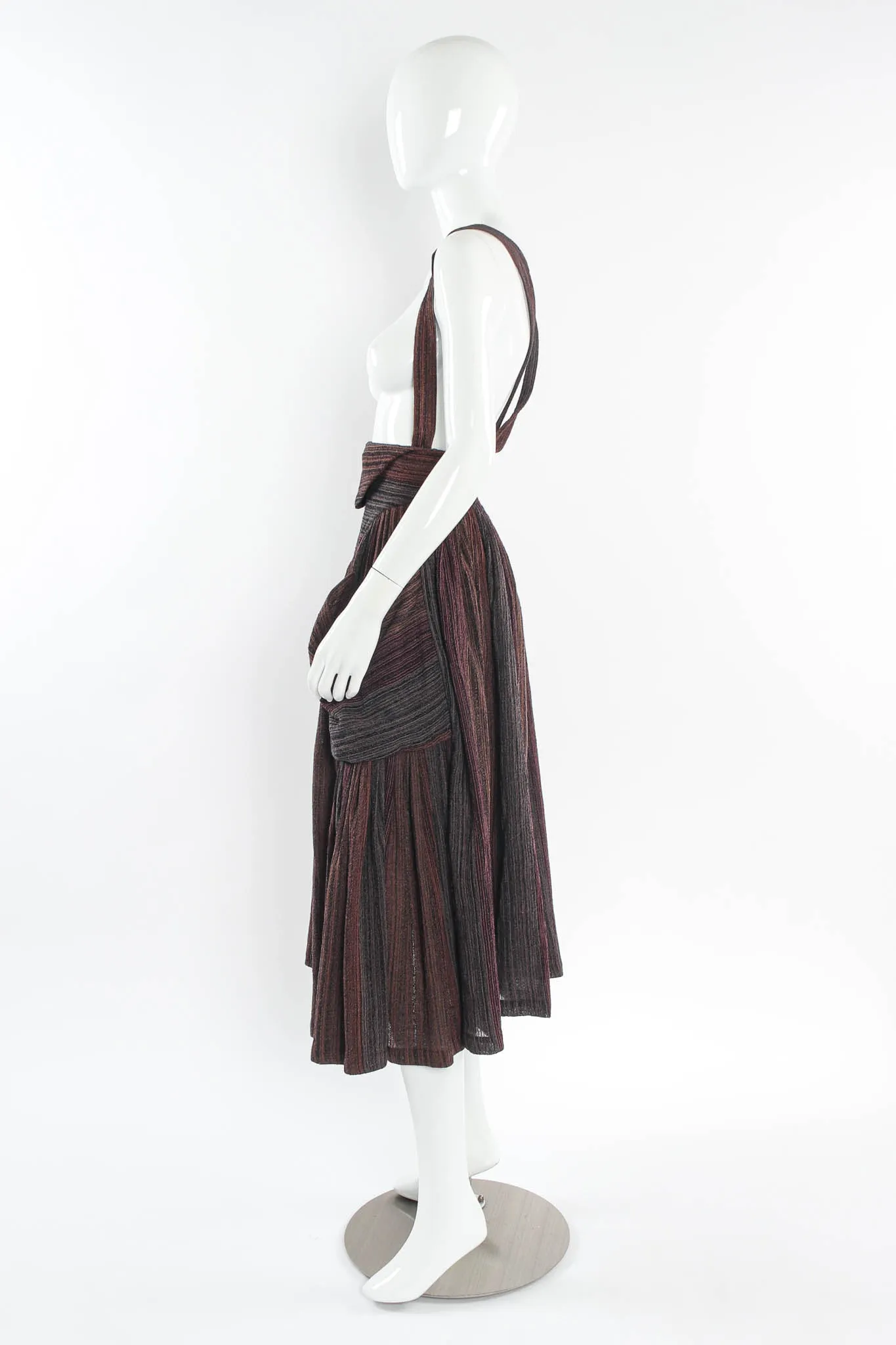 Stripe Wrap Top & Suspender Skirt Set