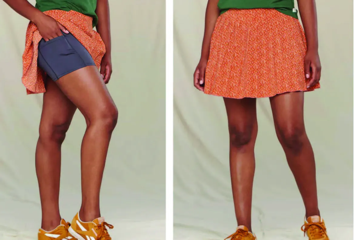 Sunkissed Pleated Skort-Rust Geo Print - Final Sale