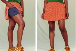 Sunkissed Pleated Skort-Rust Geo Print - Final Sale