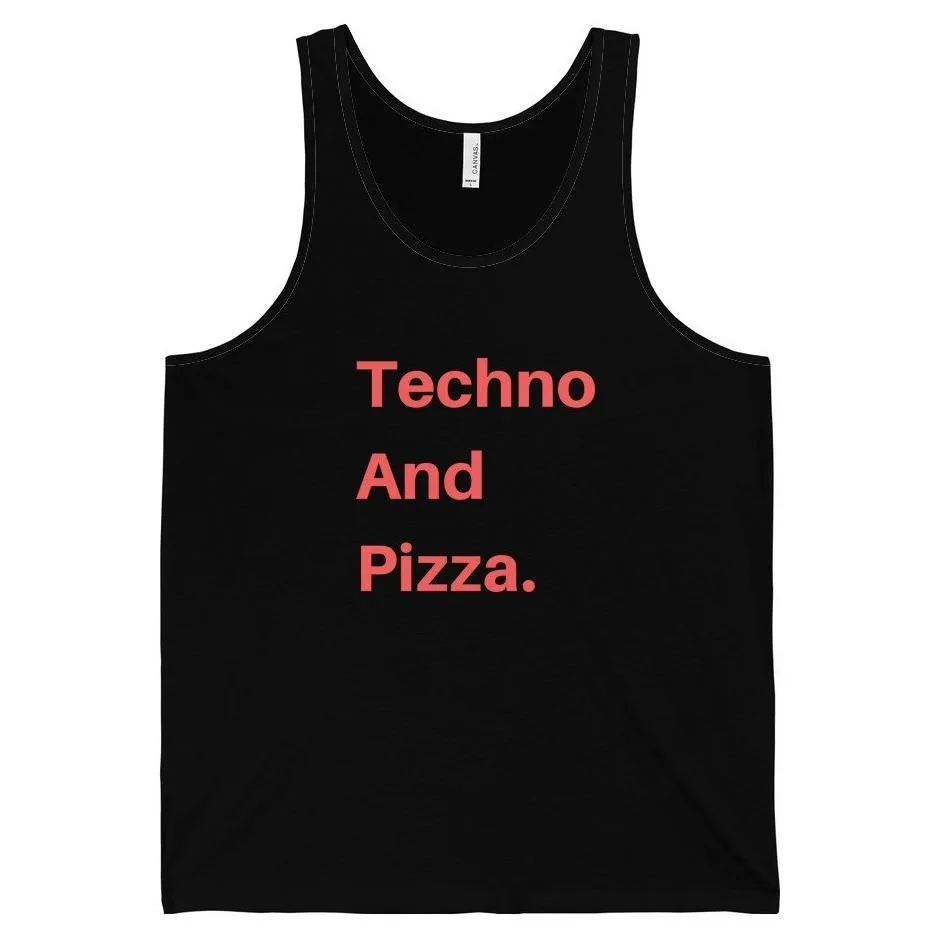 Techno And Pizza Tank Top
