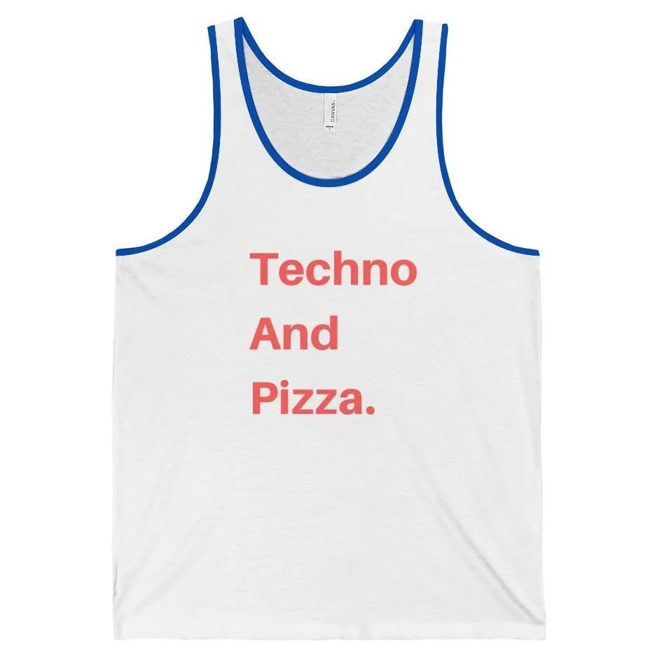 Techno And Pizza Tank Top