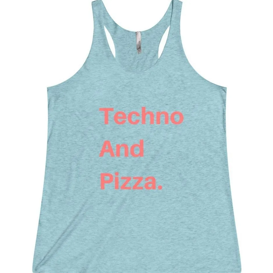 Techno And Pizza Women's Tank Top