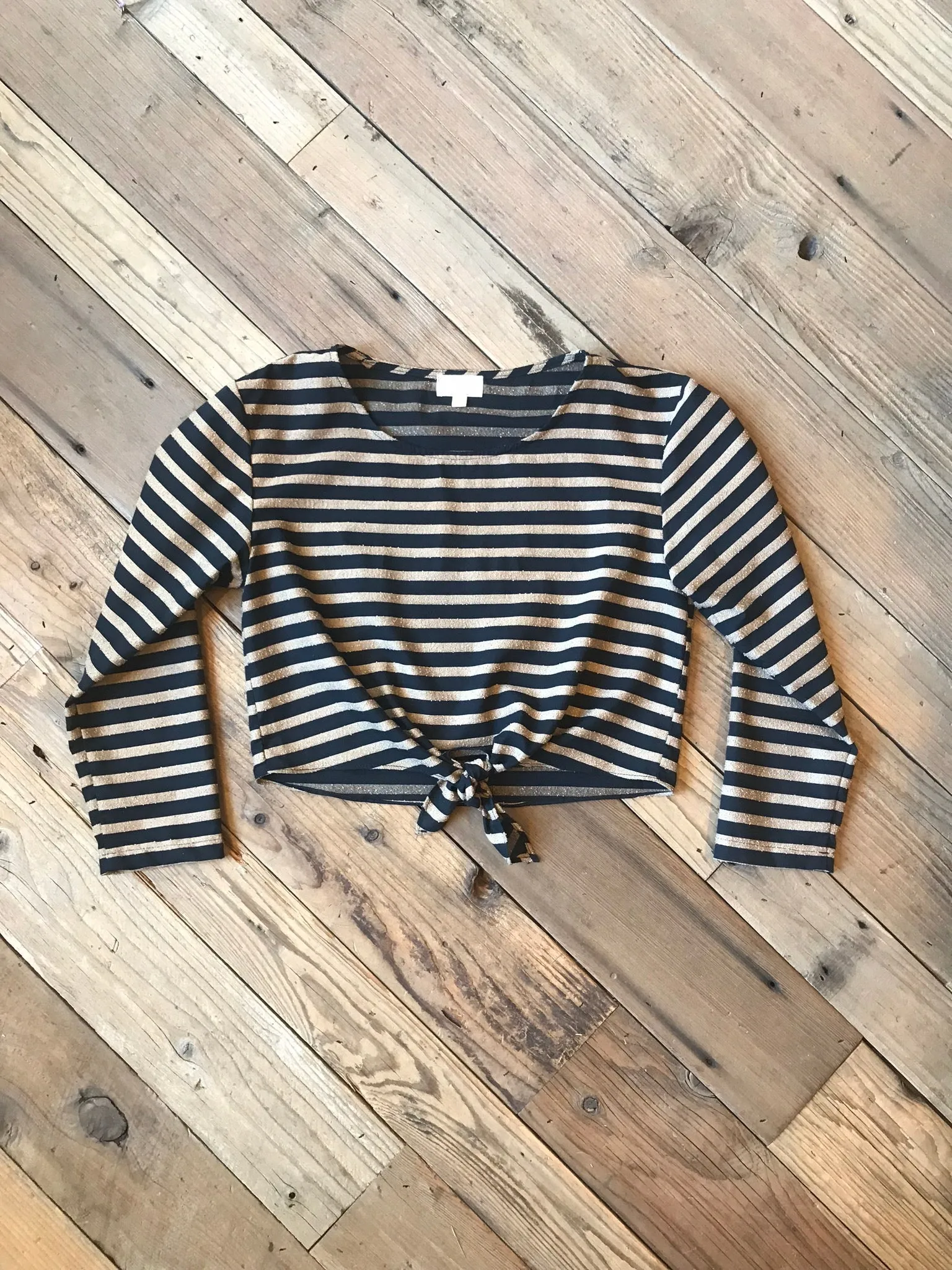 Tie Top in Black Stripe