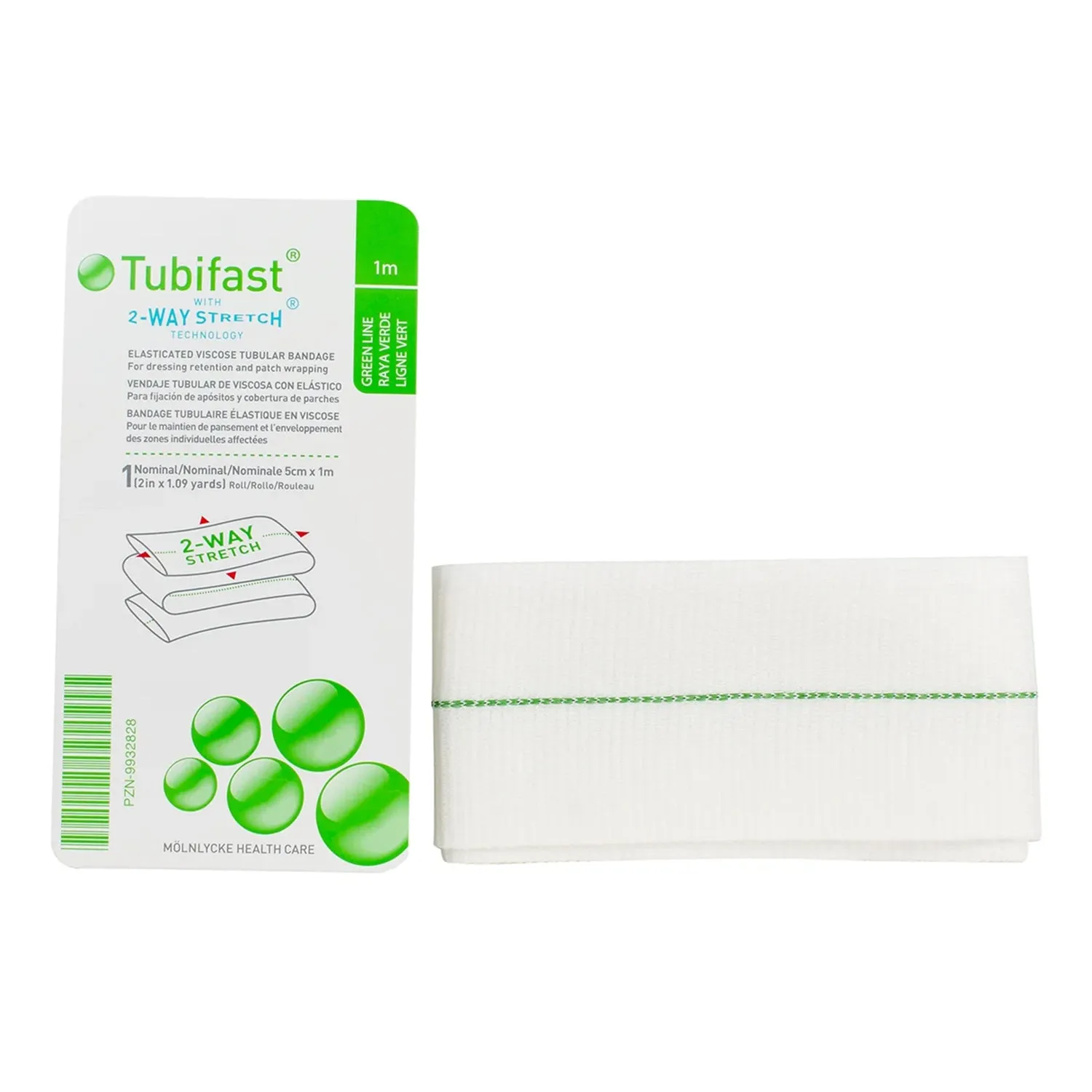 Tubifast with 2 Way Stretch | Green Line | 5cm x 1m