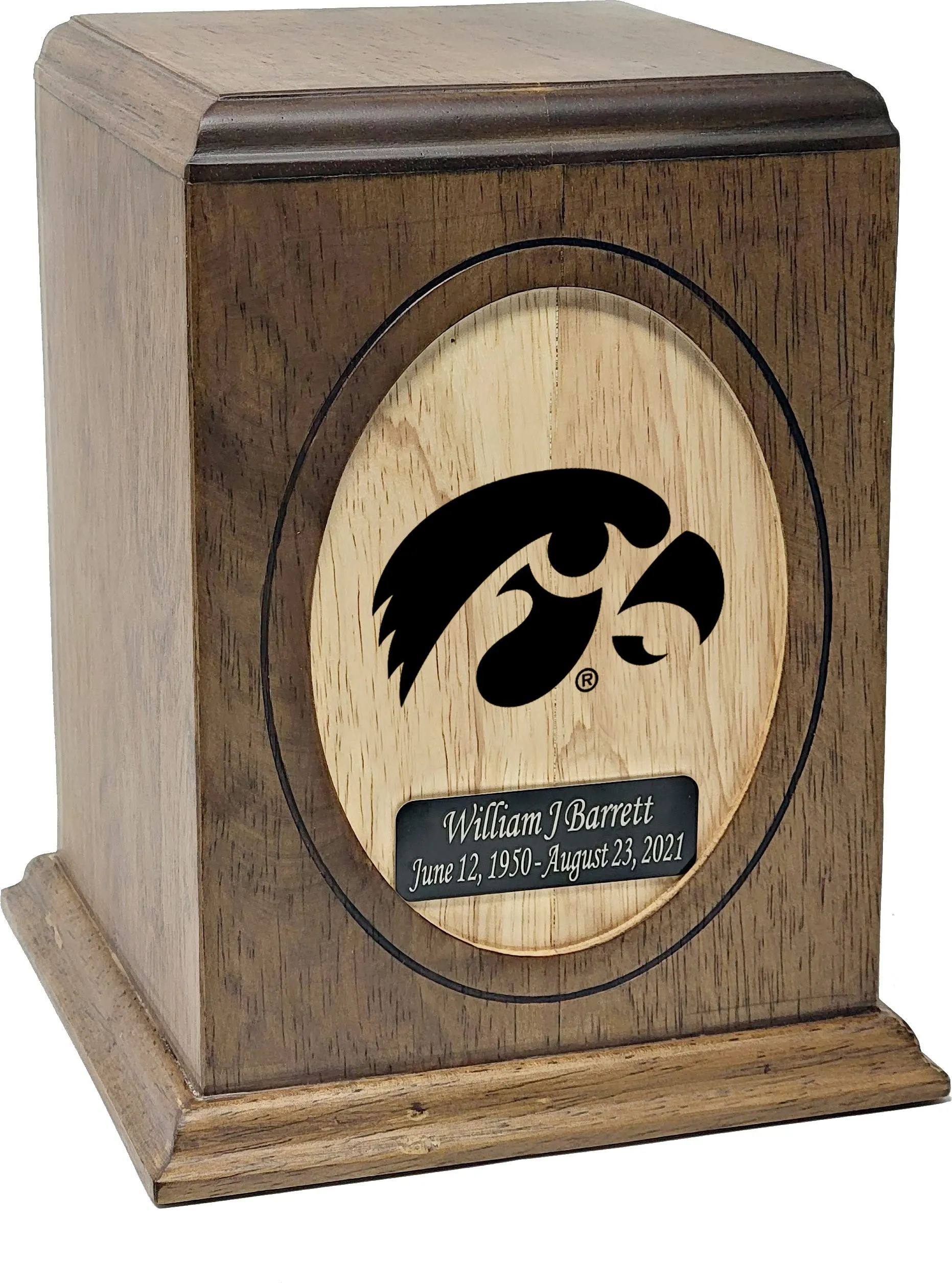 University of Iowa Hawkeyes Wooden Memorial Cremation Urn - WDIOWA100