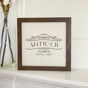Vintage Marquee City State Estd - Framed Sign