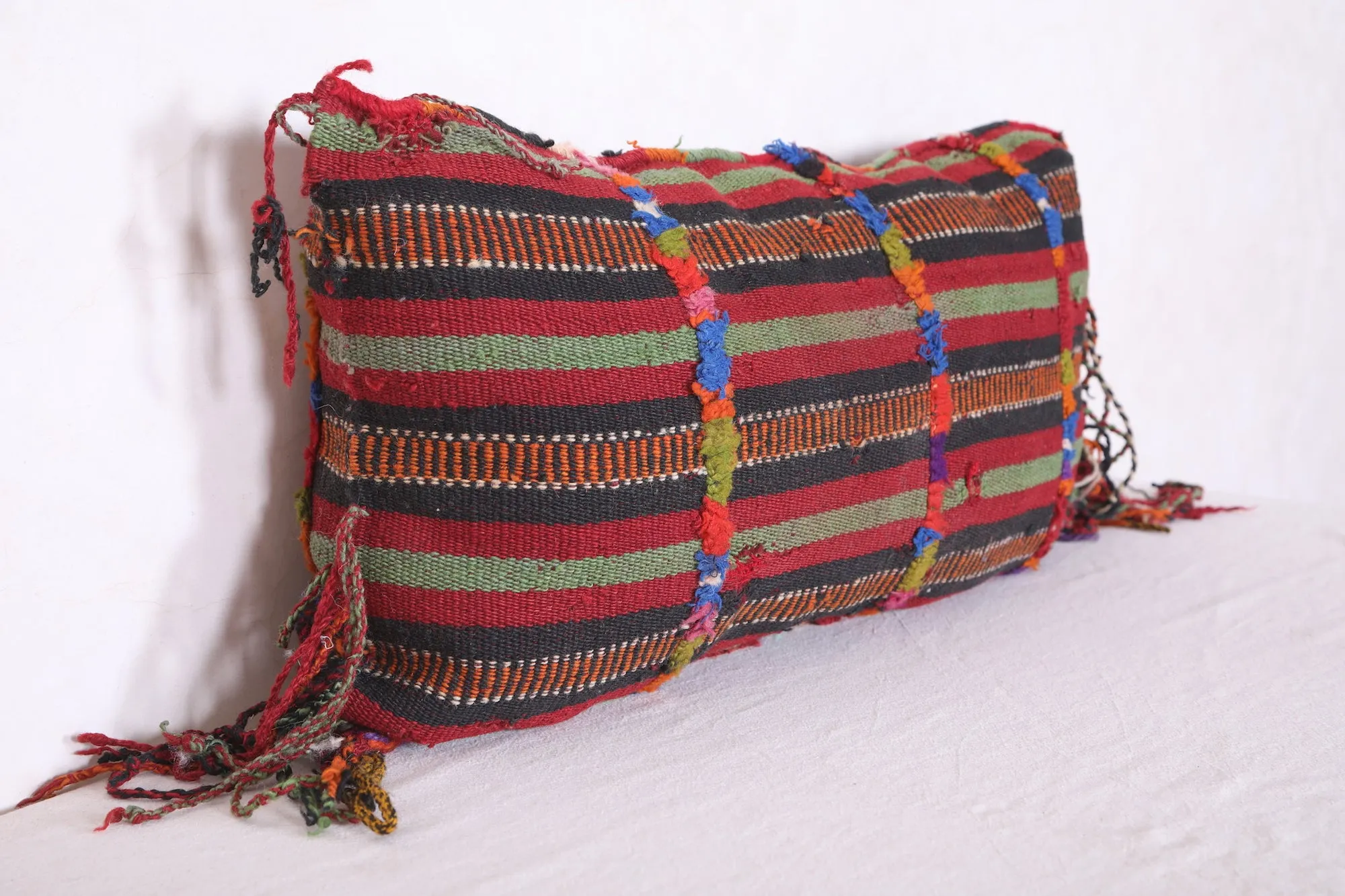 Vintage Moroccan Kilim Pillow 14.5 INCHES X 27.1 INCHES