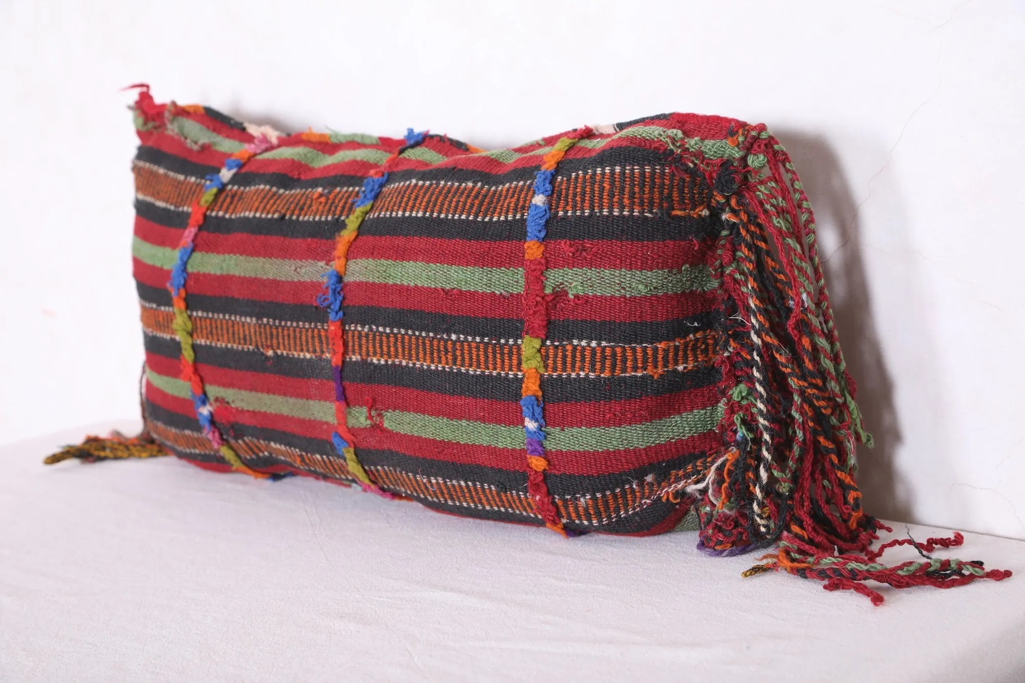 Vintage Moroccan Kilim Pillow 14.5 INCHES X 27.1 INCHES
