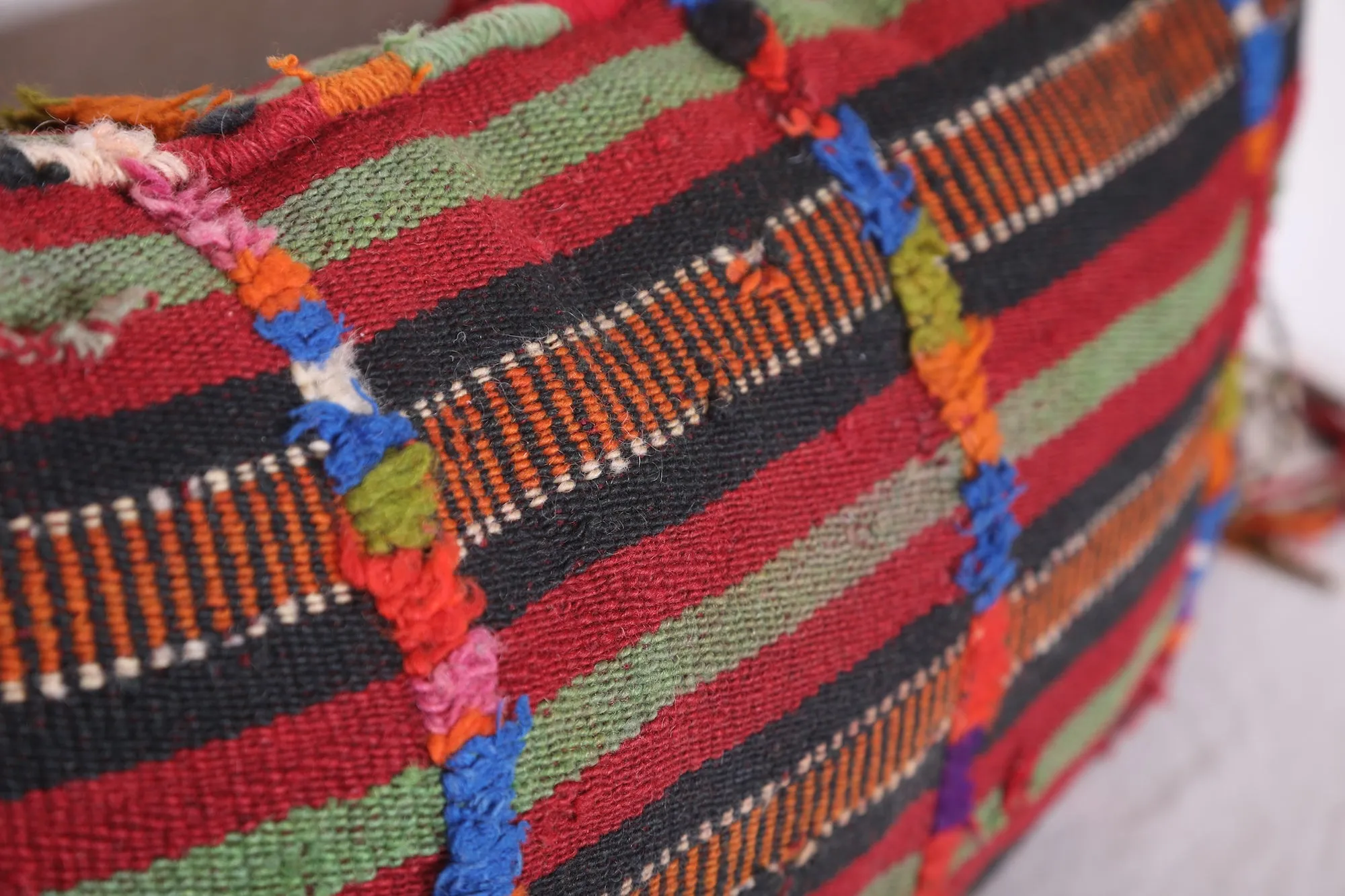 Vintage Moroccan Kilim Pillow 14.5 INCHES X 27.1 INCHES
