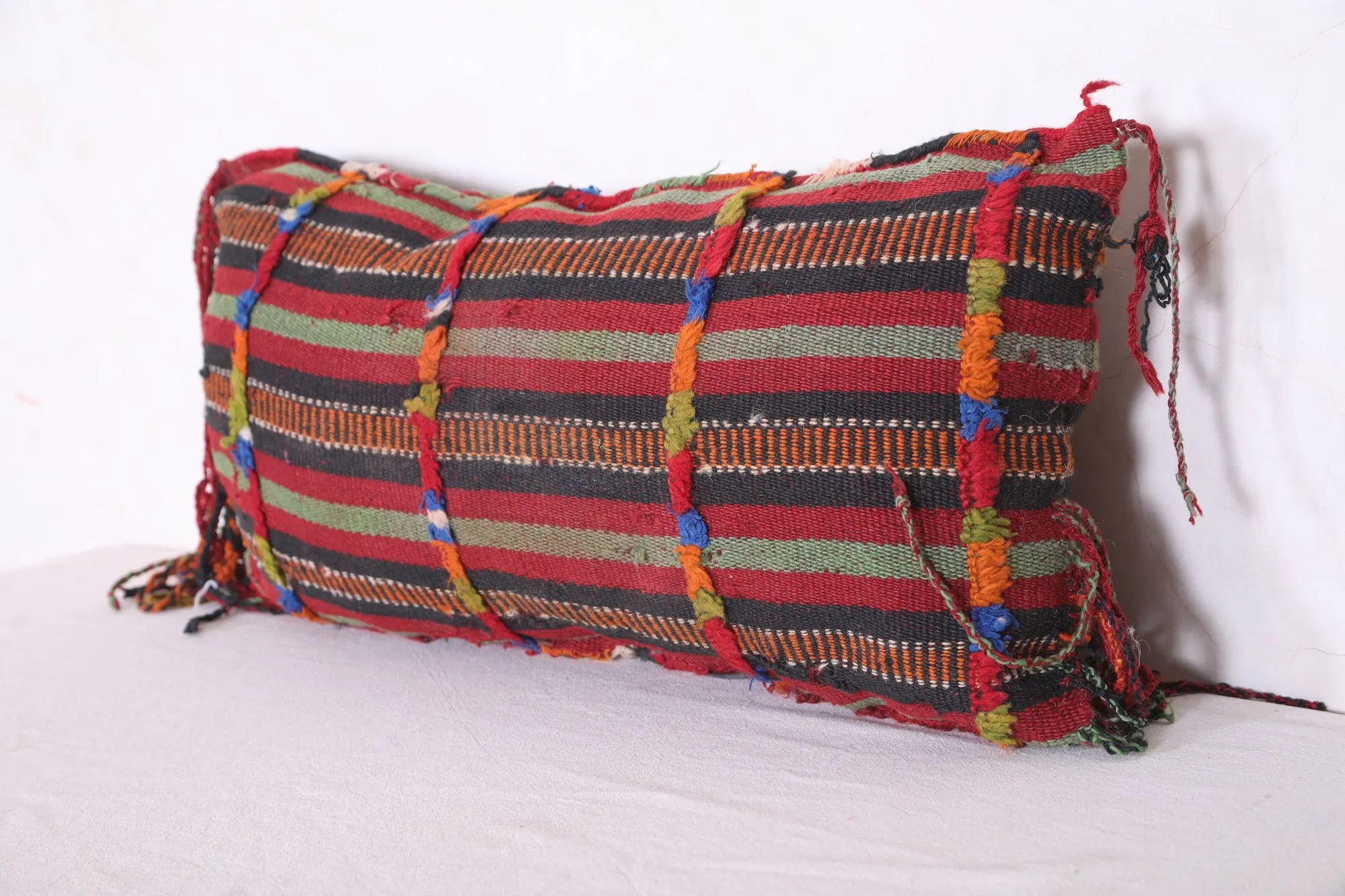 Vintage Moroccan Kilim Pillow 14.5 INCHES X 27.1 INCHES