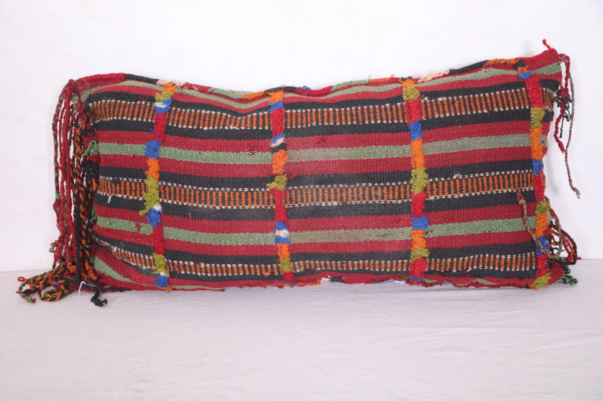 Vintage Moroccan Kilim Pillow 14.5 INCHES X 27.1 INCHES