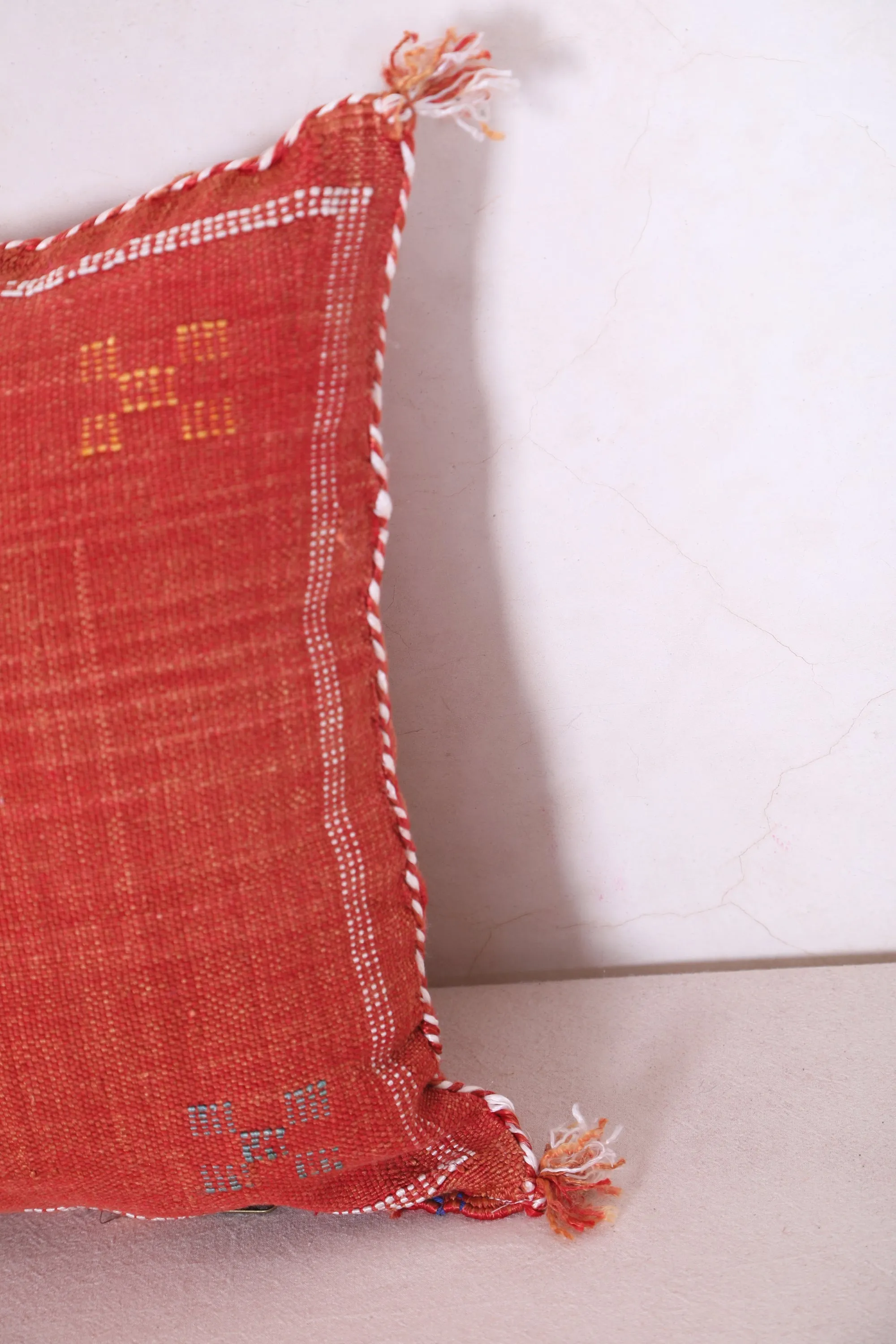 Vintage Moroccan Kilim Pillow 16.9 INCHES X 18.1 INCHES