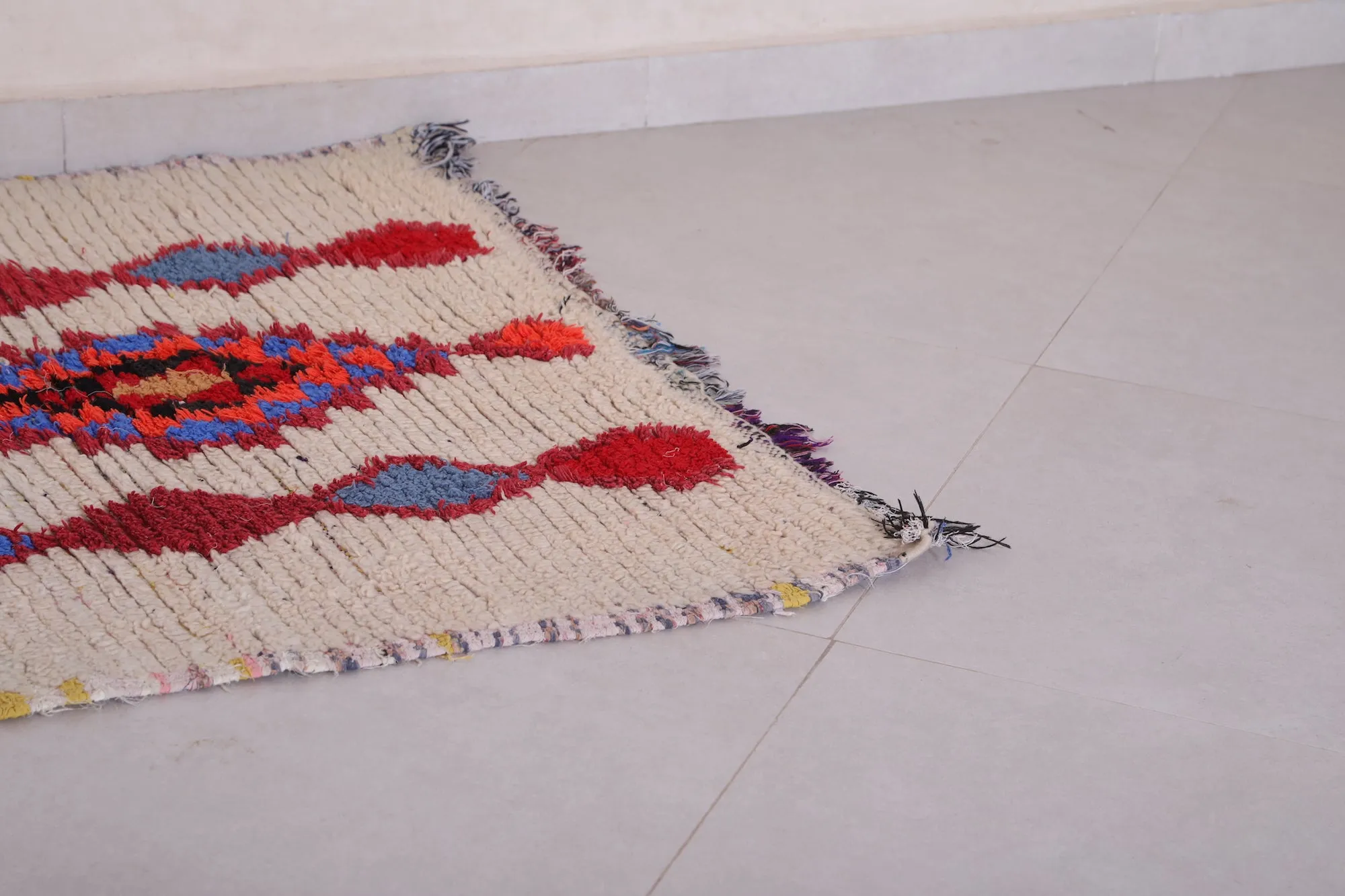 Vintage Moroccan Rug Shag 3.2 X 6.8 Feet
