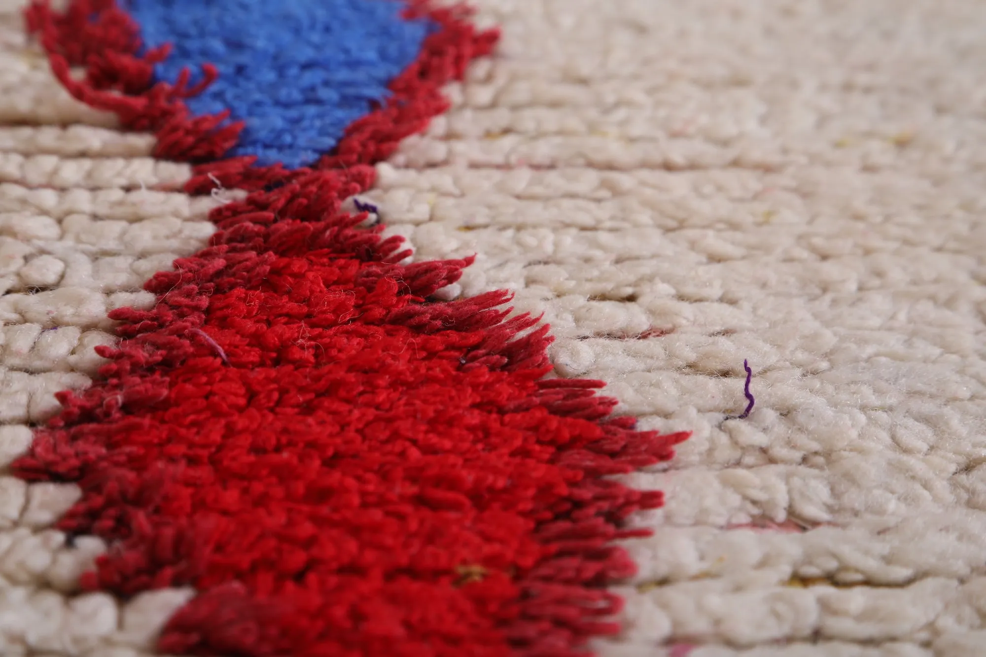 Vintage Moroccan Rug Shag 3.2 X 6.8 Feet