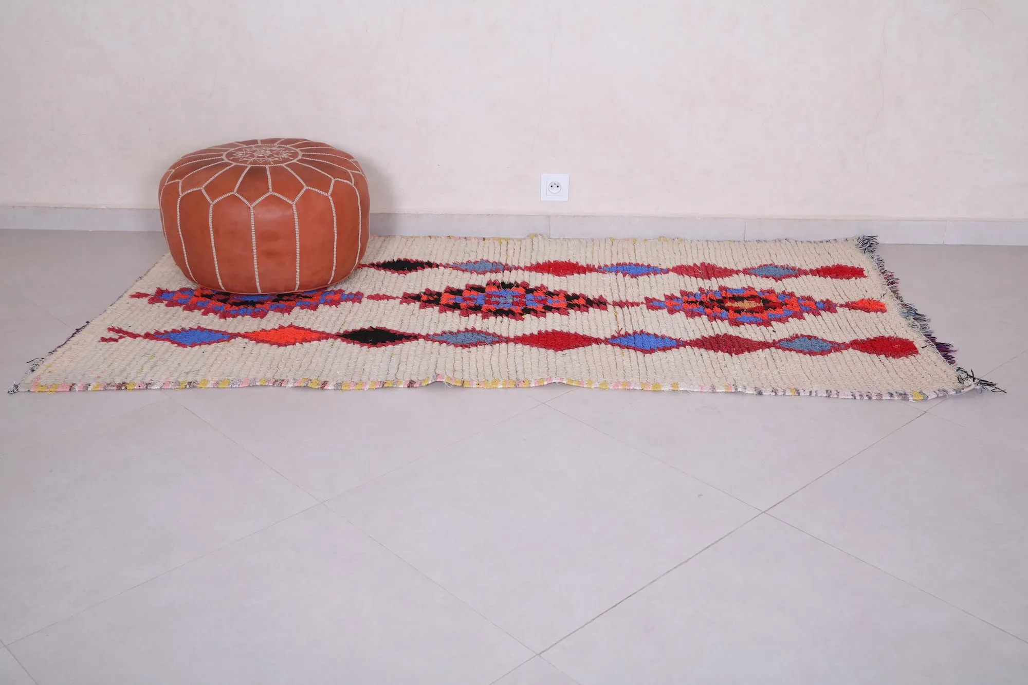 Vintage Moroccan Rug Shag 3.2 X 6.8 Feet