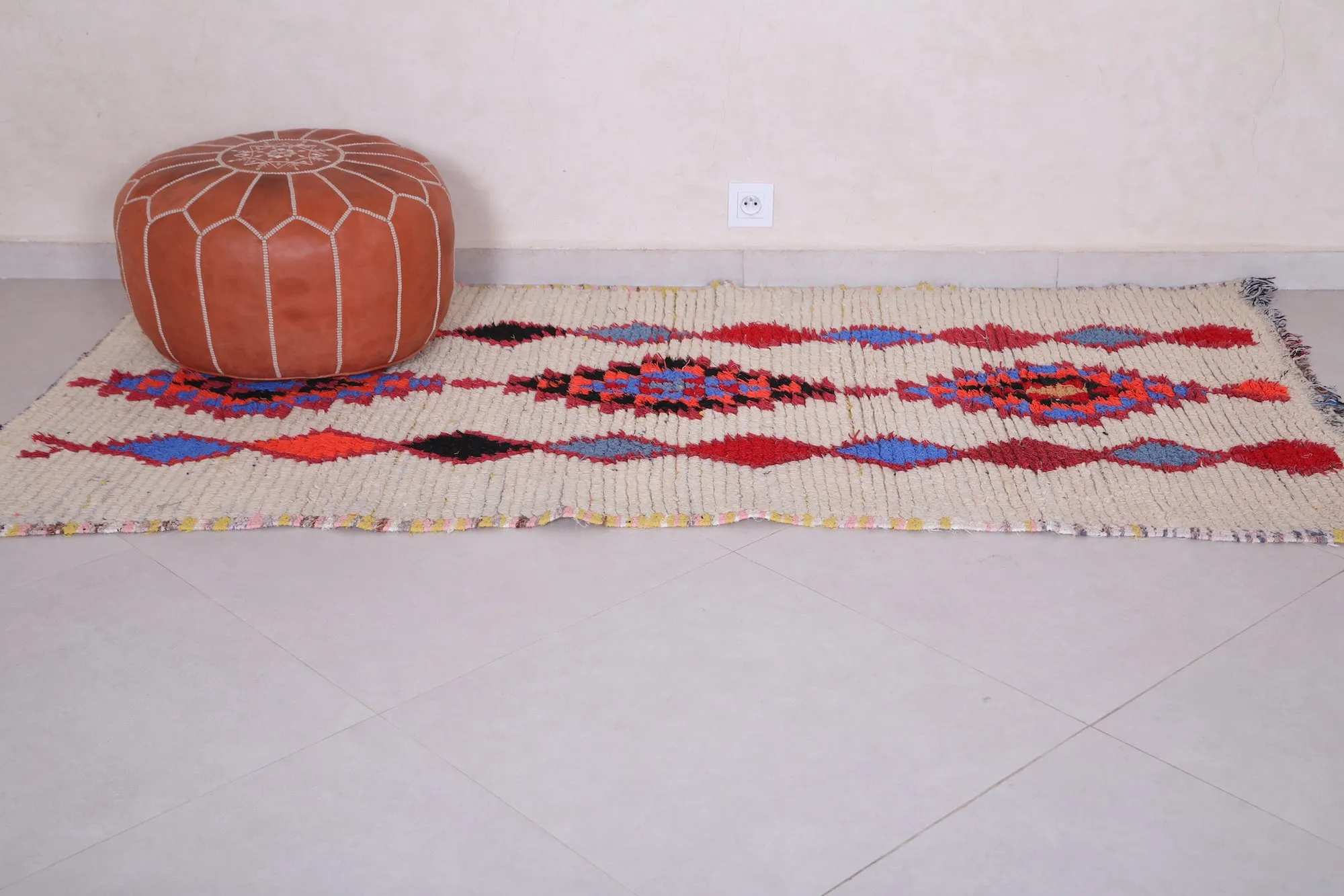 Vintage Moroccan Rug Shag 3.2 X 6.8 Feet