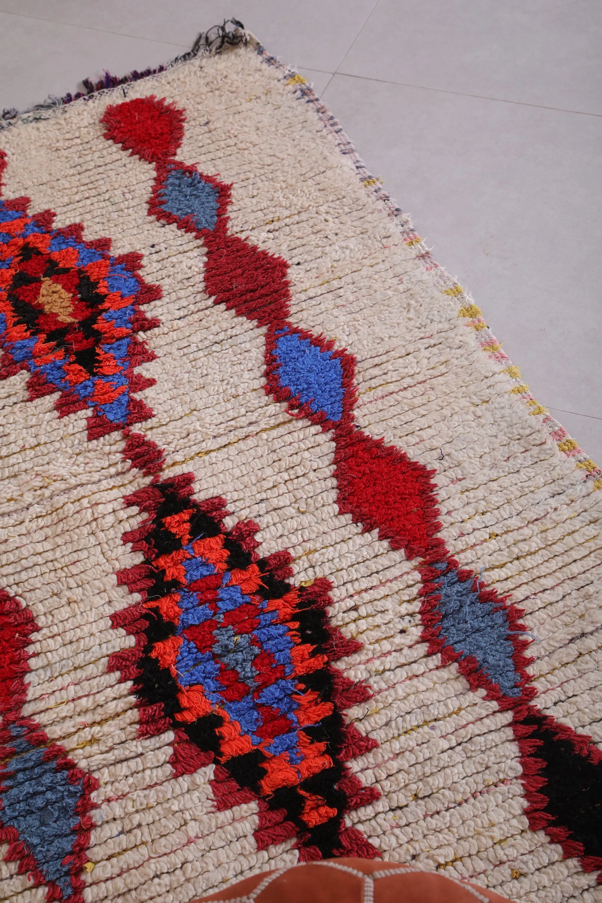 Vintage Moroccan Rug Shag 3.2 X 6.8 Feet