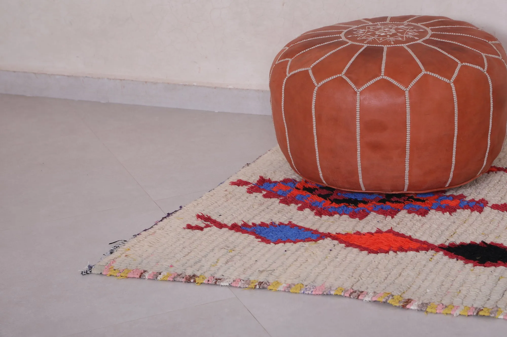 Vintage Moroccan Rug Shag 3.2 X 6.8 Feet
