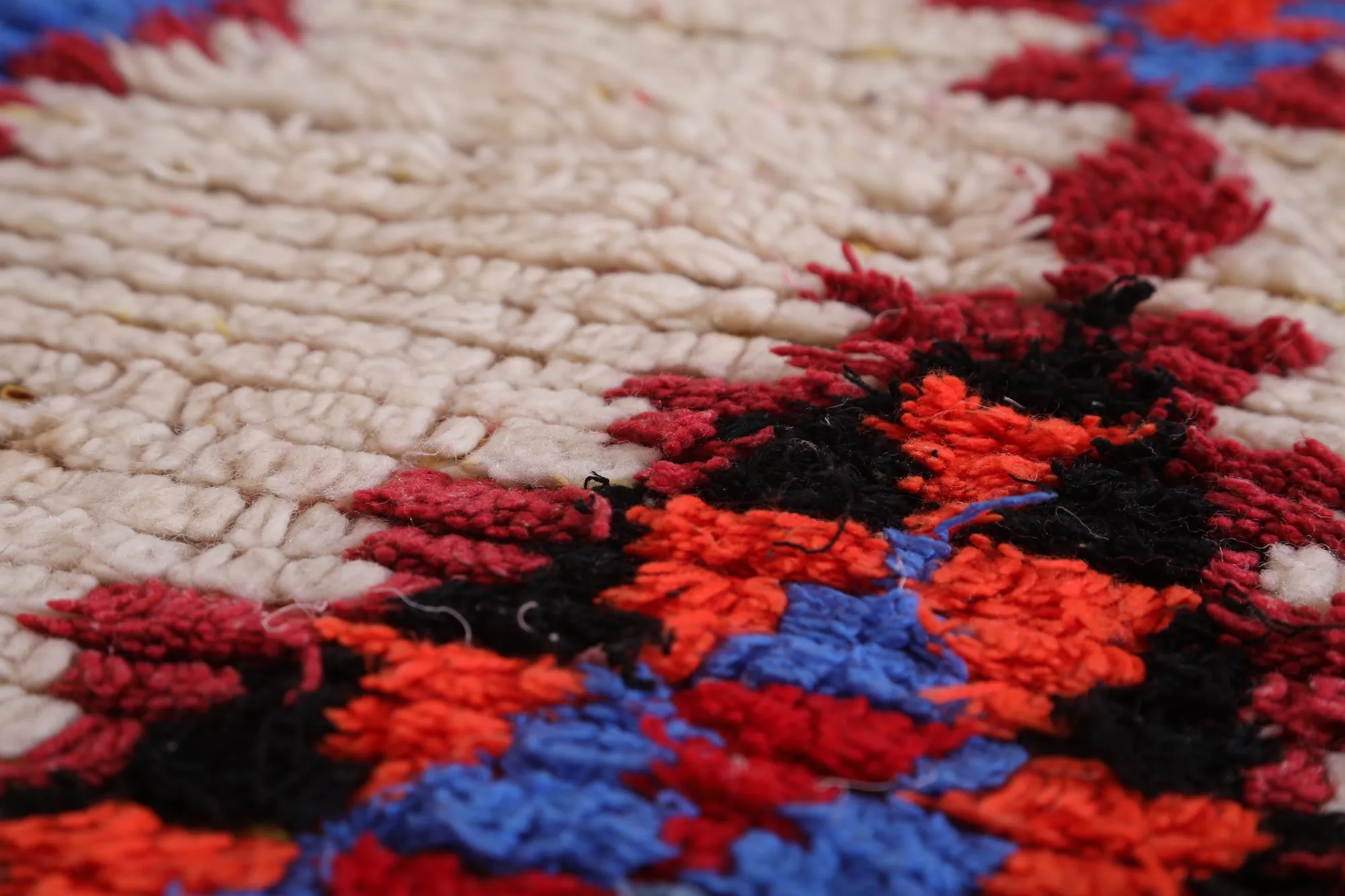 Vintage Moroccan Rug Shag 3.2 X 6.8 Feet