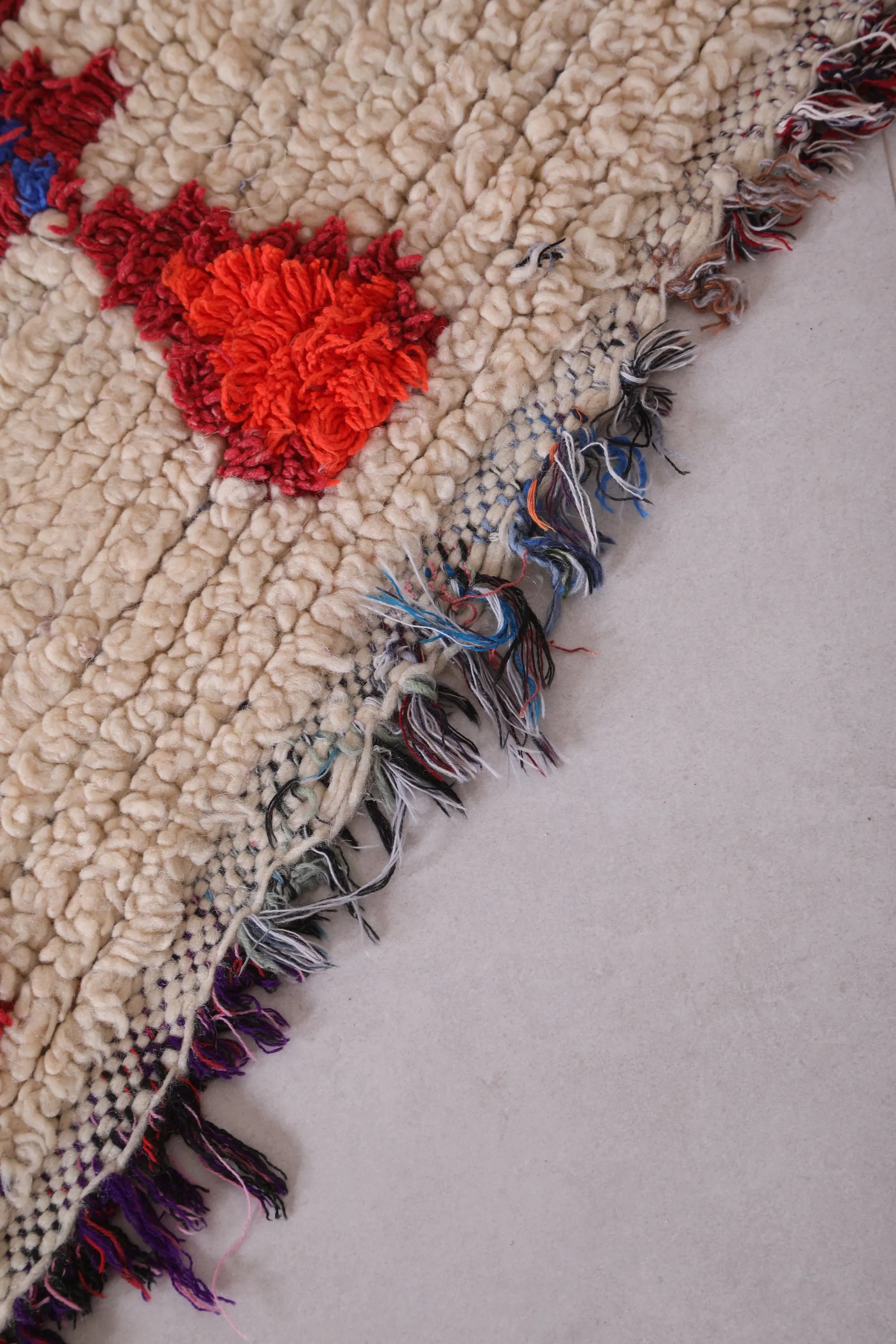 Vintage Moroccan Rug Shag 3.2 X 6.8 Feet