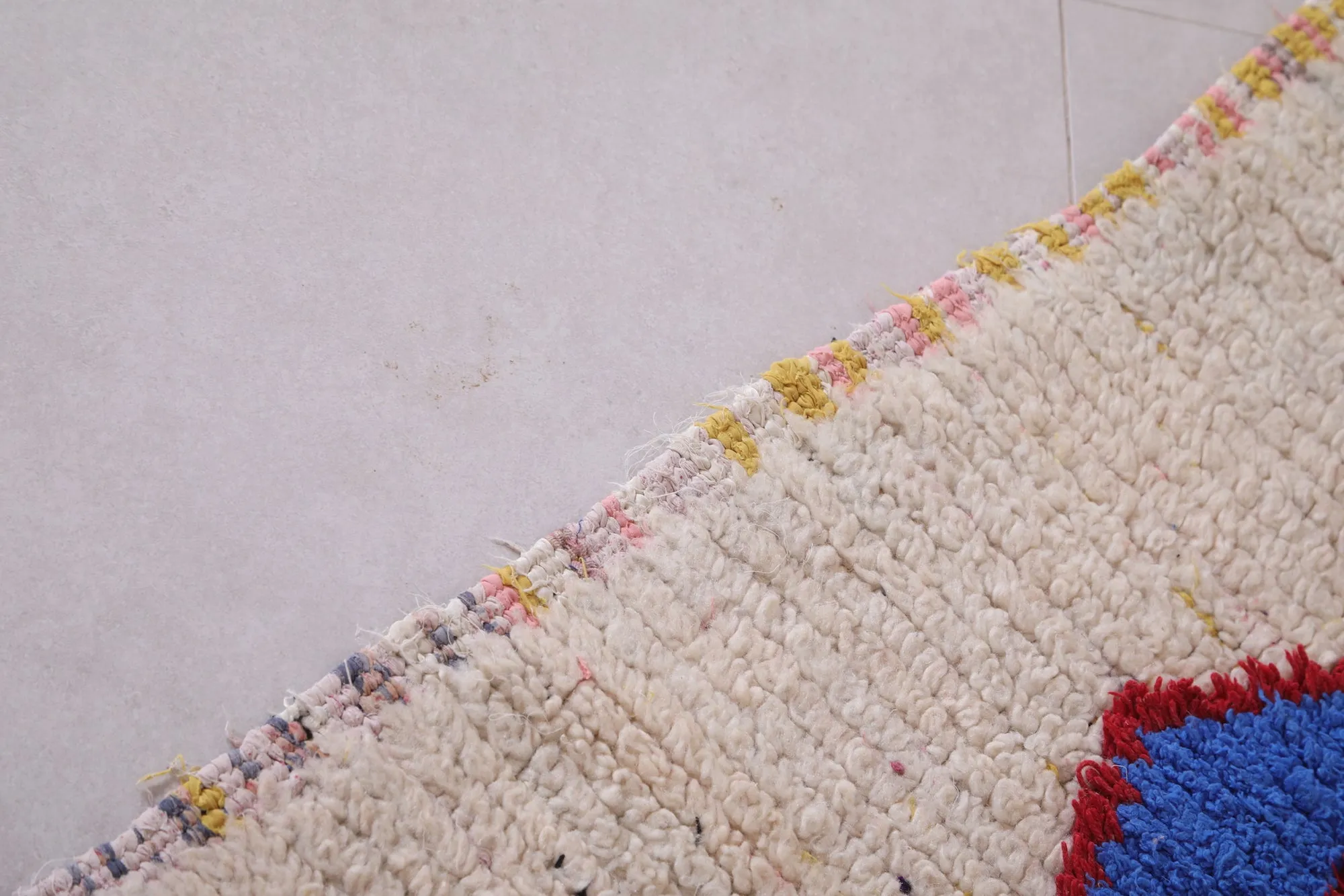 Vintage Moroccan Rug Shag 3.2 X 6.8 Feet