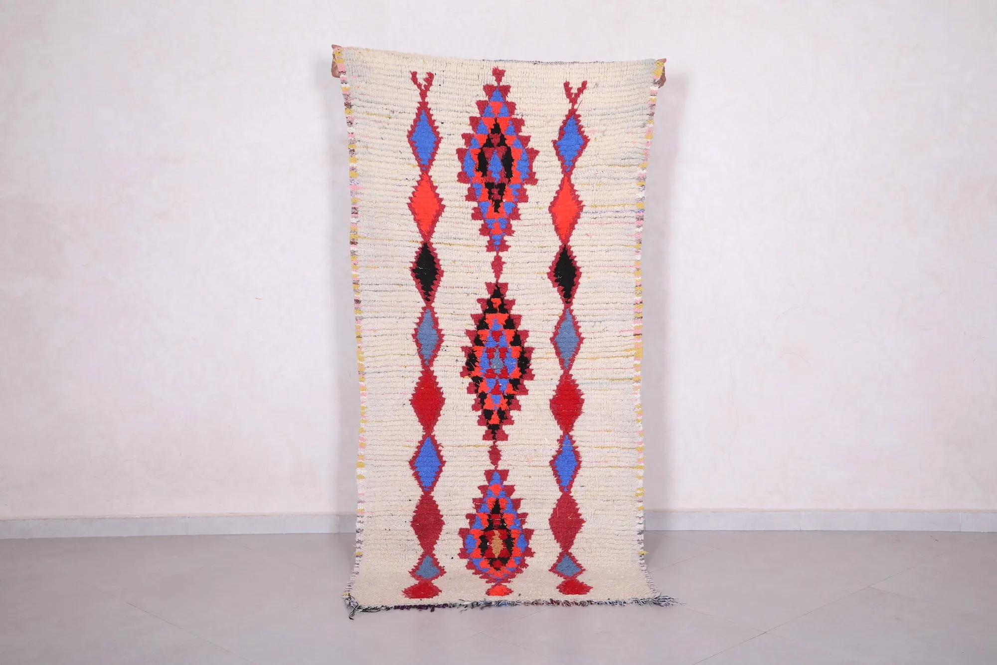 Vintage Moroccan Rug Shag 3.2 X 6.8 Feet