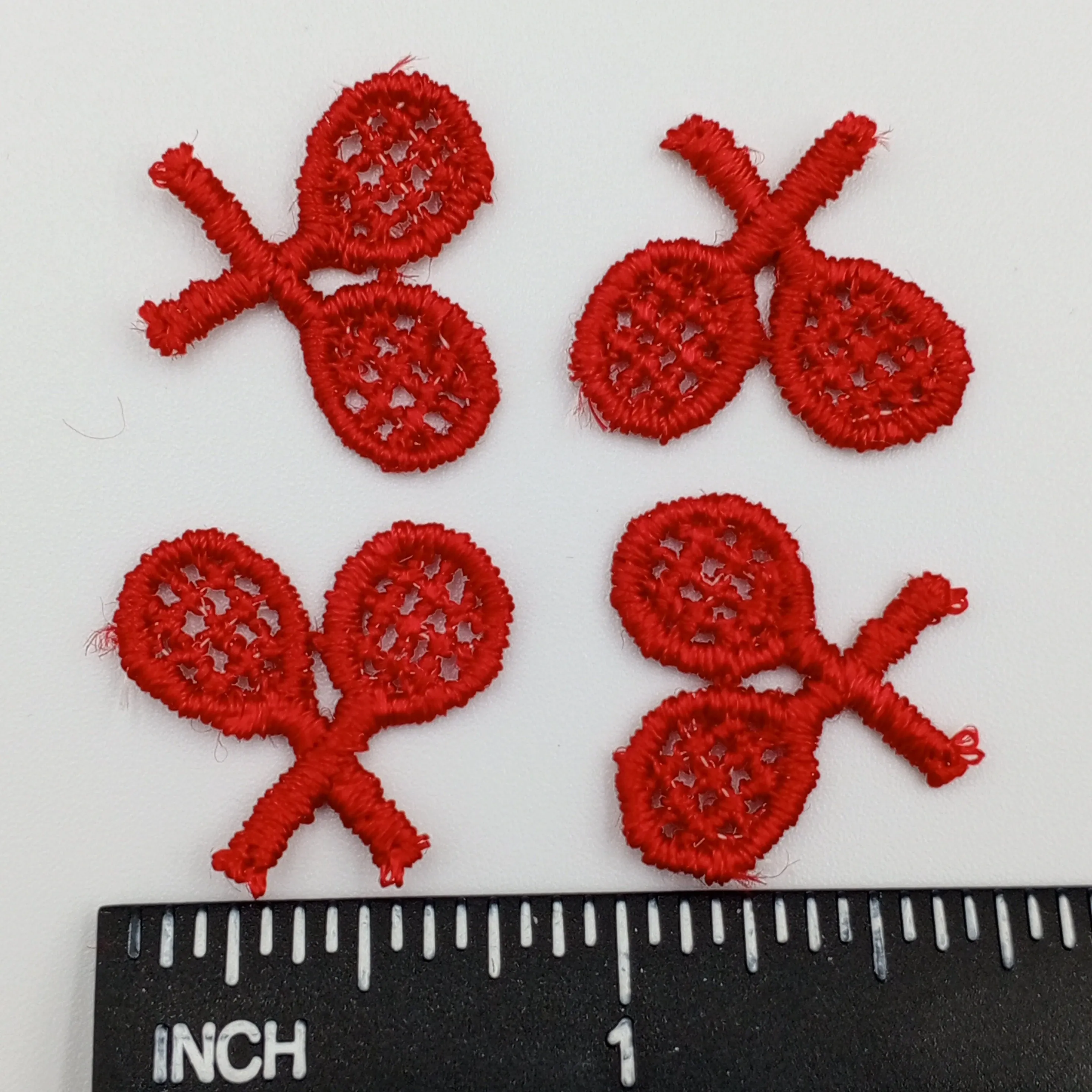VINTAGE Tennis appliques embroidery Red Patches #919