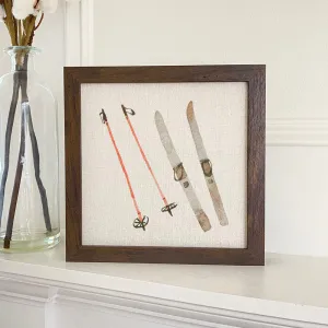 Watercolor Skis - Framed Sign
