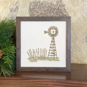 Watercolor Weathervane Scene - Framed Sign