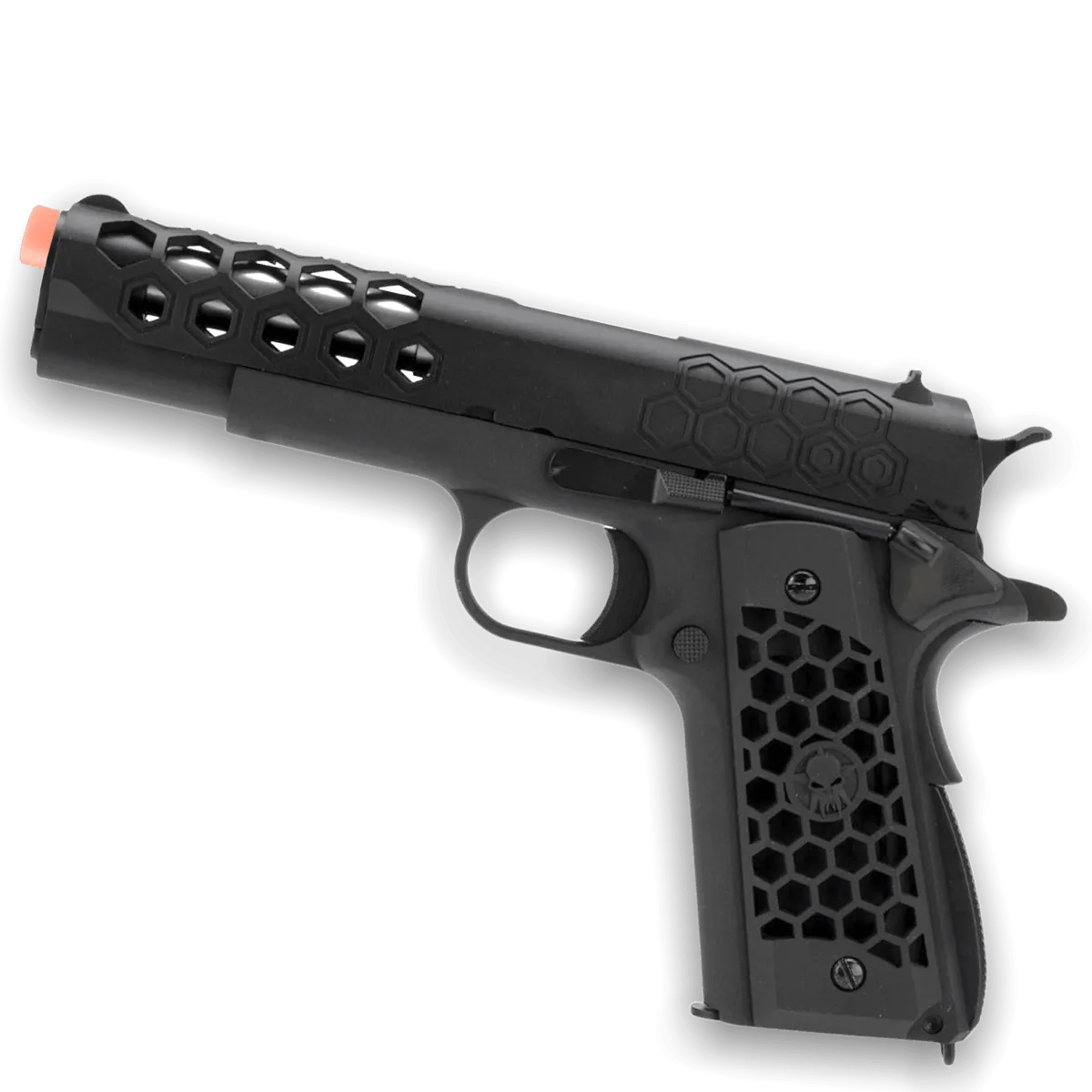 WE Tech 1911 Hex Cut Gelsoft Gas Blowback Gel Blaster - Black