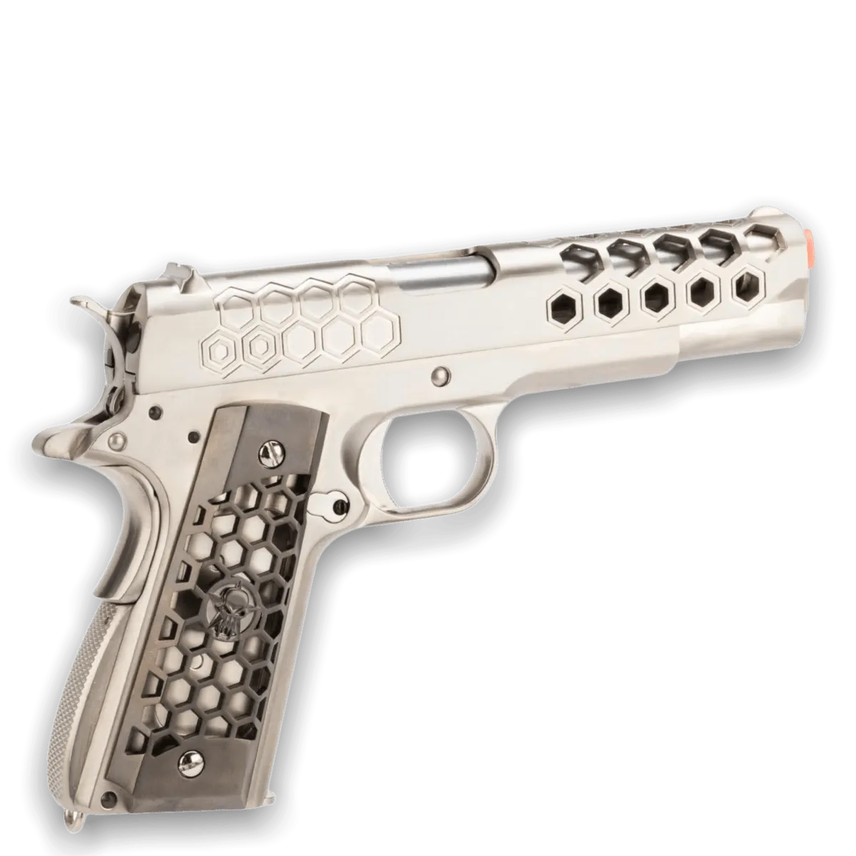 WE Tech 1911 Hex Cut Gelsoft Gas Blowback Gel Blaster - Silver