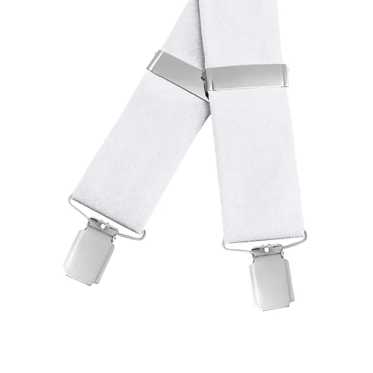 White Charmeuse- Braces/Suspenders