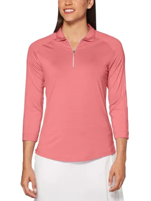 Womens 3/4 Sleeve Swing Tech™ Shadow Stripe Polo