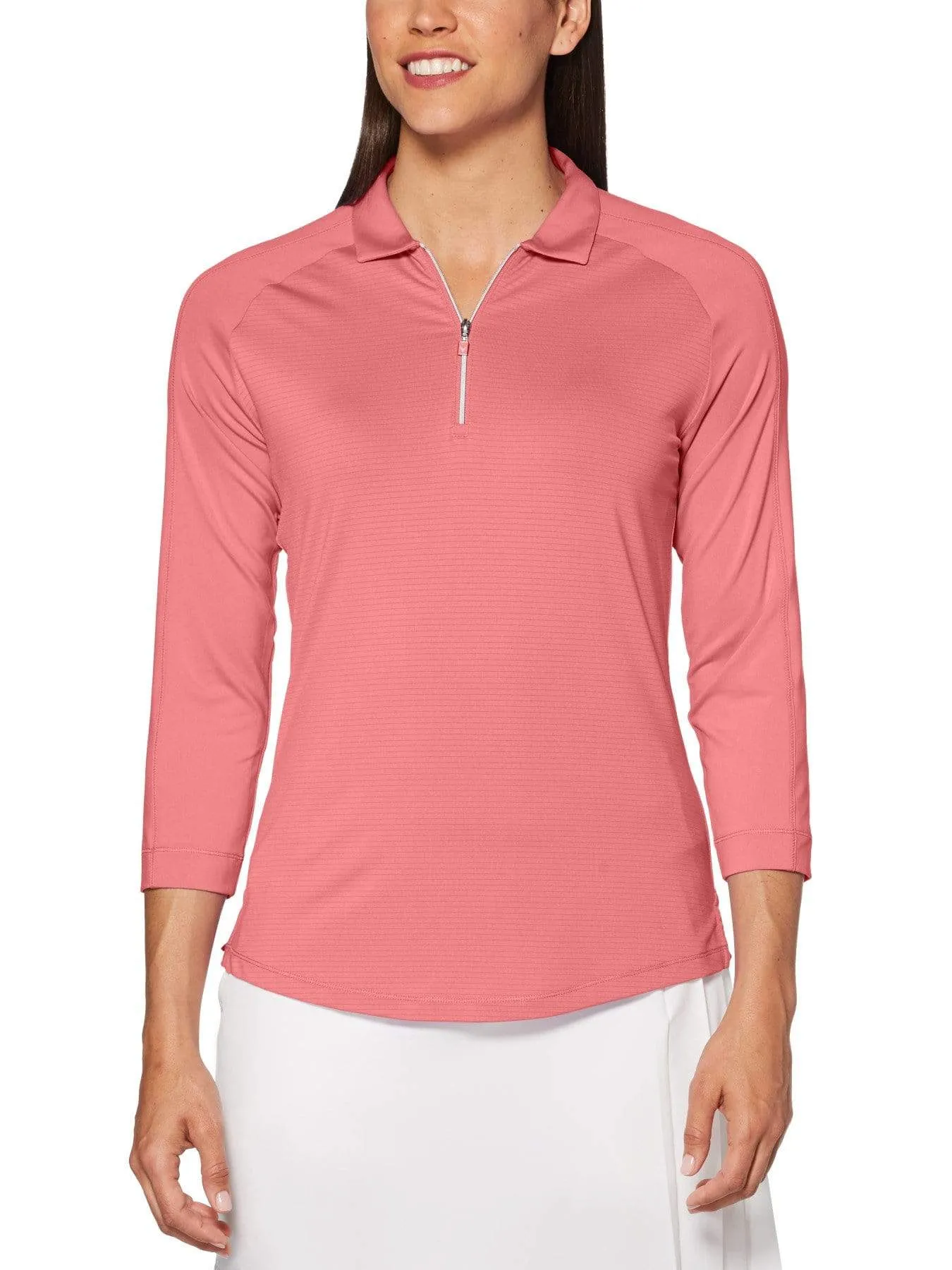 Womens 3/4 Sleeve Swing Tech™ Shadow Stripe Polo